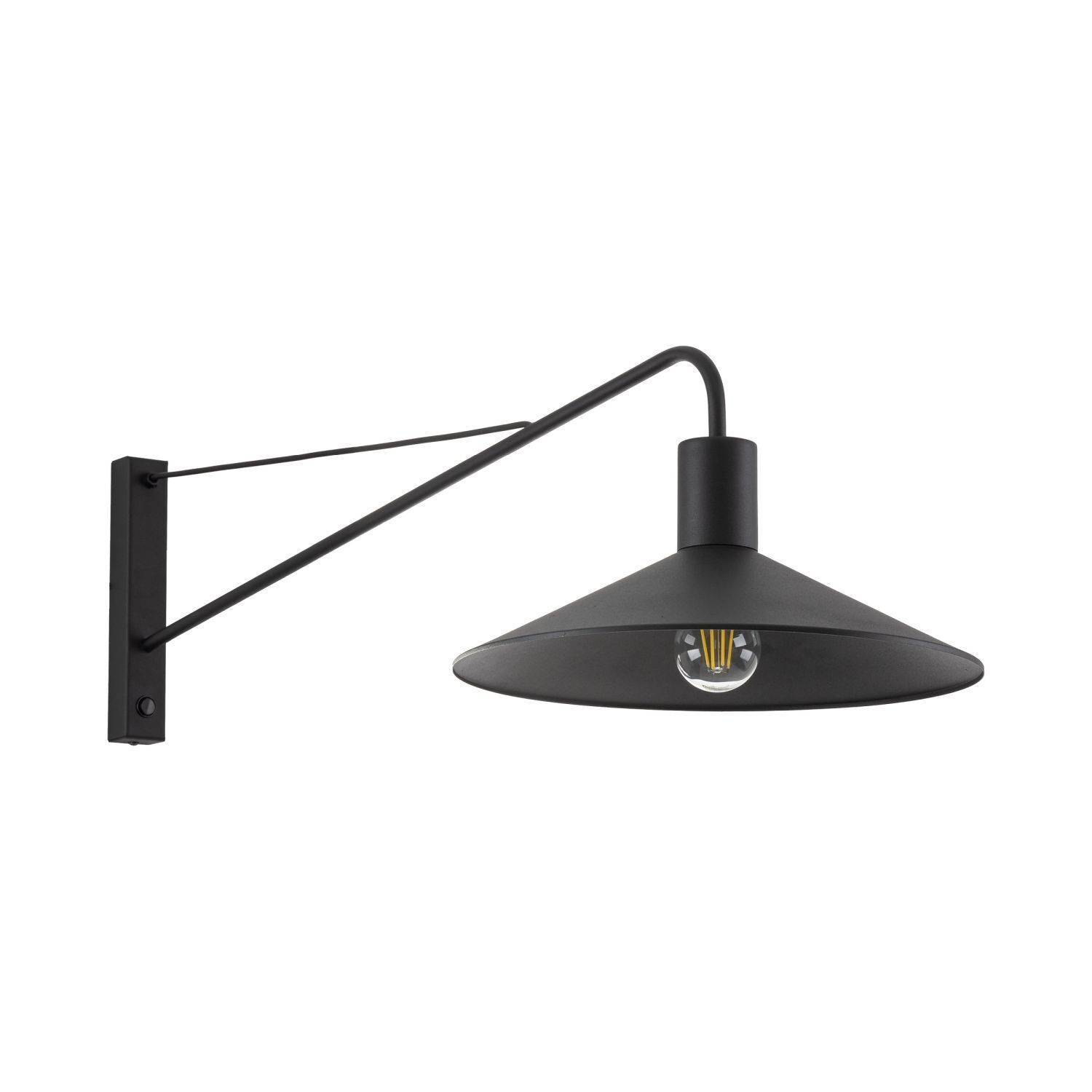 XXL Wandlampe mit Schalter T: 103 cm Metall Schwarz E27 Lampe