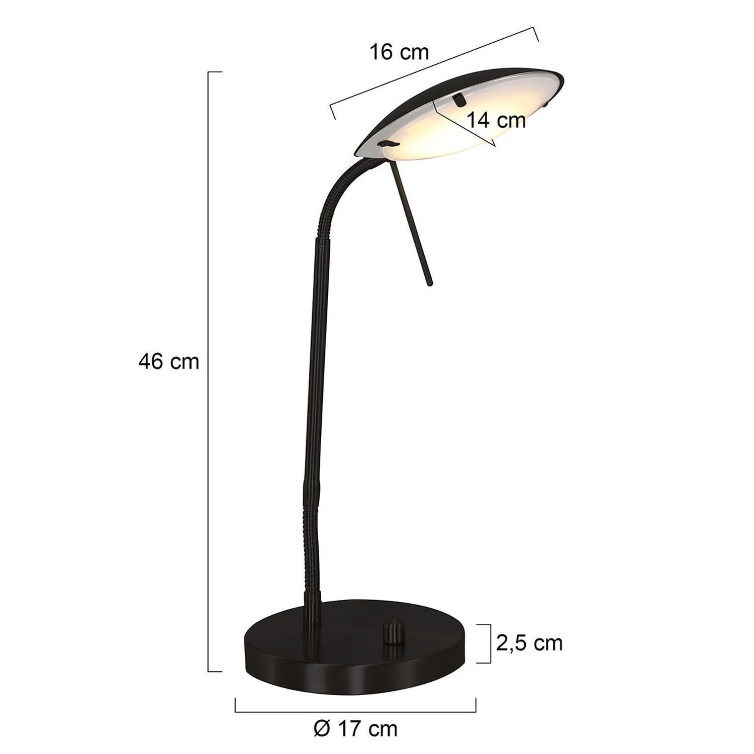 LED Schreibtischleuchte dimmbar Schwarz 46 cm 2700 K