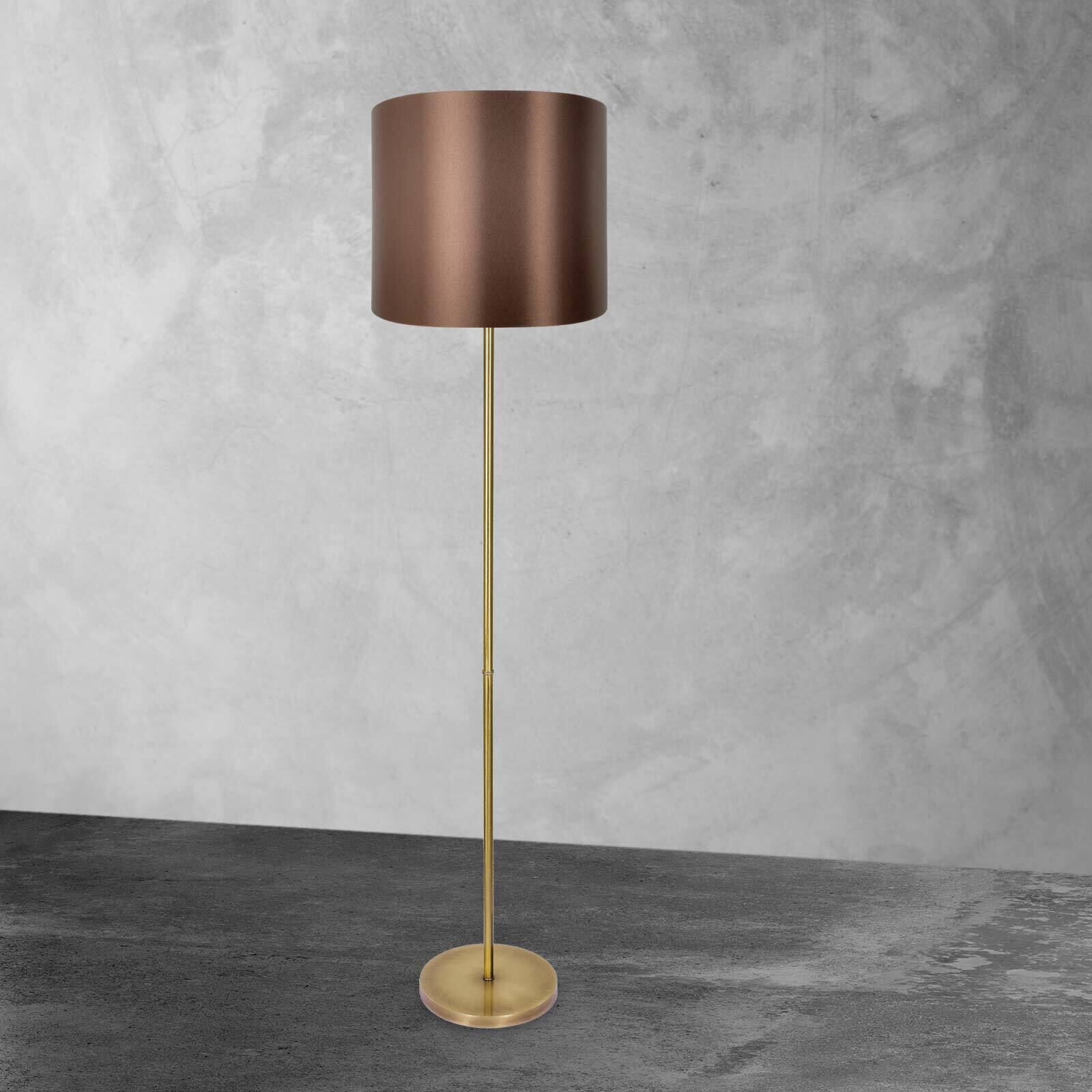 Stehlampe E27 160,5 cm in Bronze hell Braun Messing Stoff