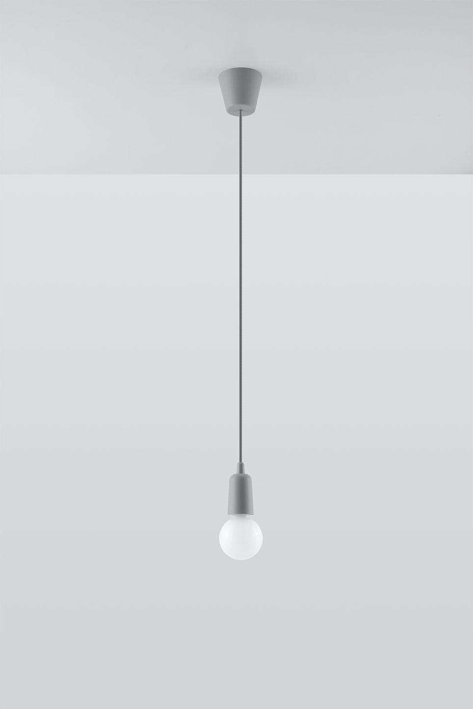 Retro Hängelampe Grau verstellbar bis 90cm für E27