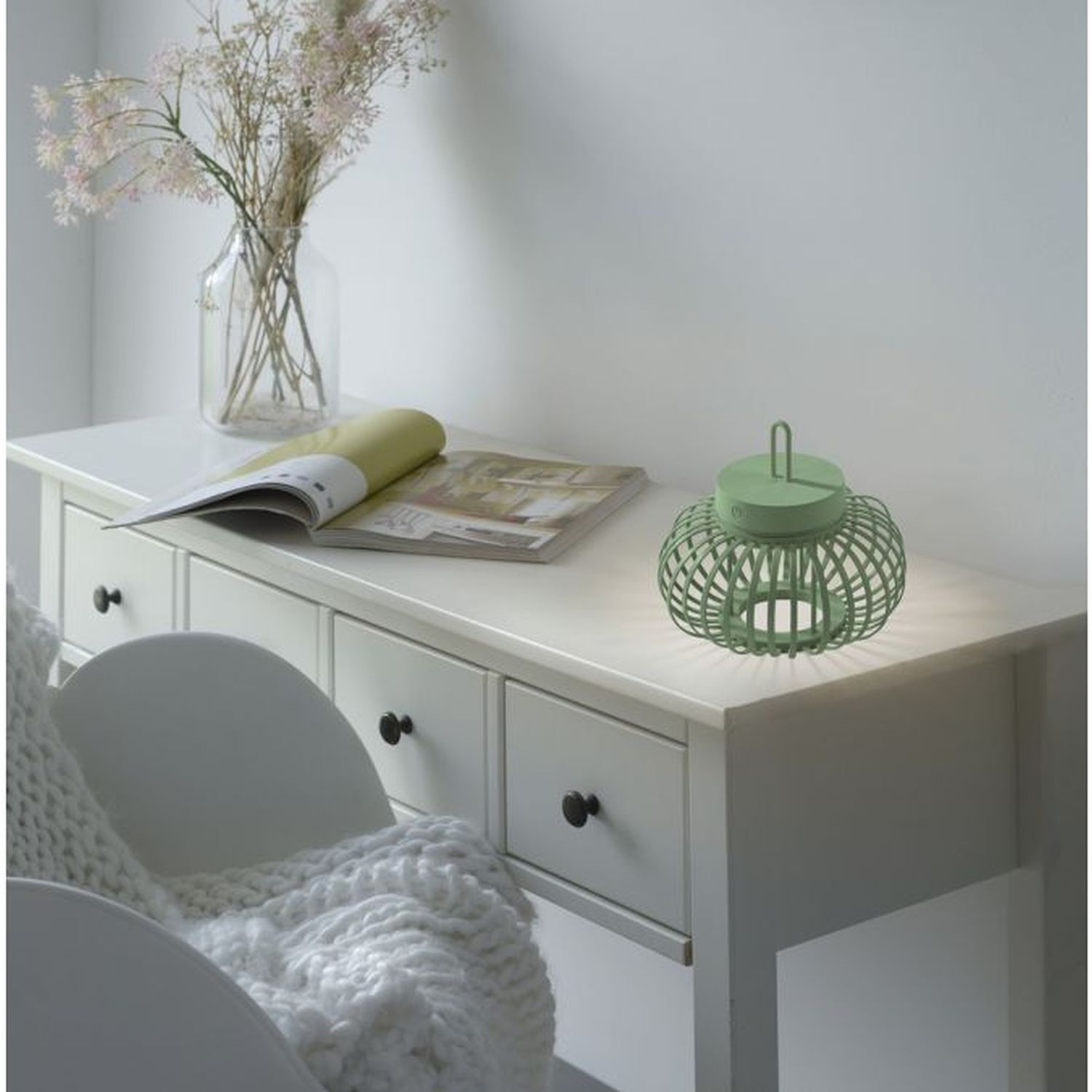 LED Akku Tischleuchte Dimmer Touch 22 cm IP44 2 W Grün Moebel, Tabelle, Anrichte, Schreibtisch