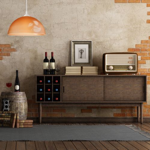 Esszimmer Pendelleuchte Retro Glas Braun rund