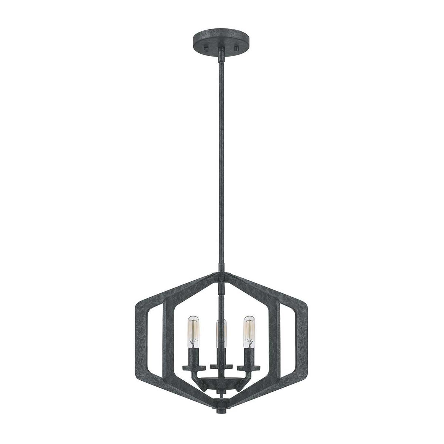 Kronleuchter Rustikal Schwarz Antik B: 40,6 cm 3x E14 Metall Leuchter, Lampe, Deckenleuchte