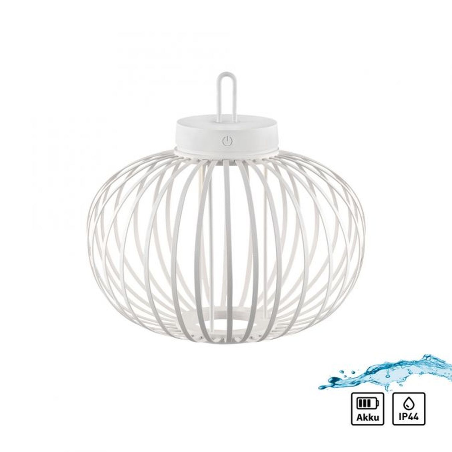 LED Akku Tischleuchte Weiß Dimmer Touch 33 cm IP44 2 W