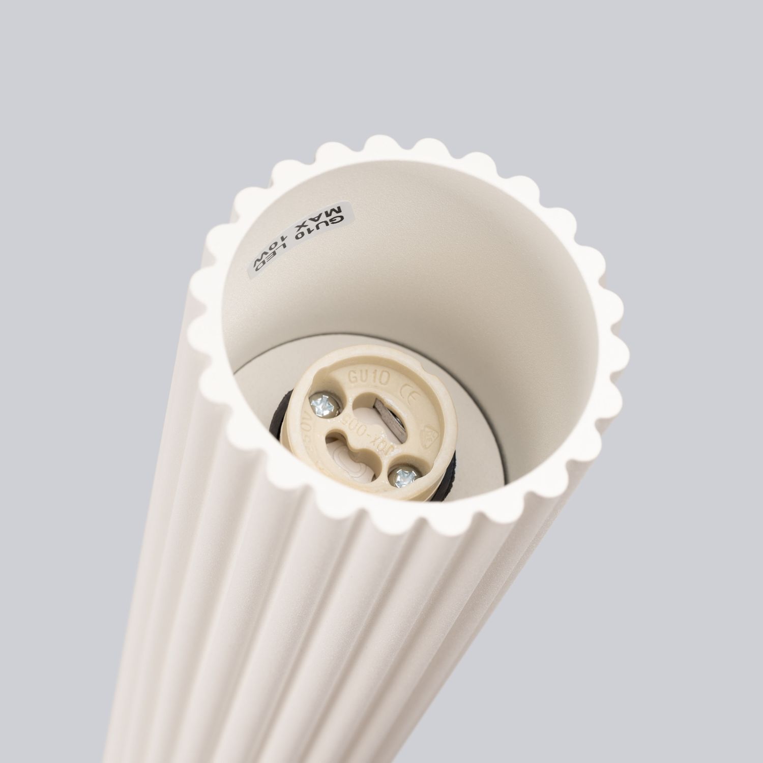 Aufputz Deckenspot GU10 Ø 6,5 cm H: 20 cm in Creme Modern Alu