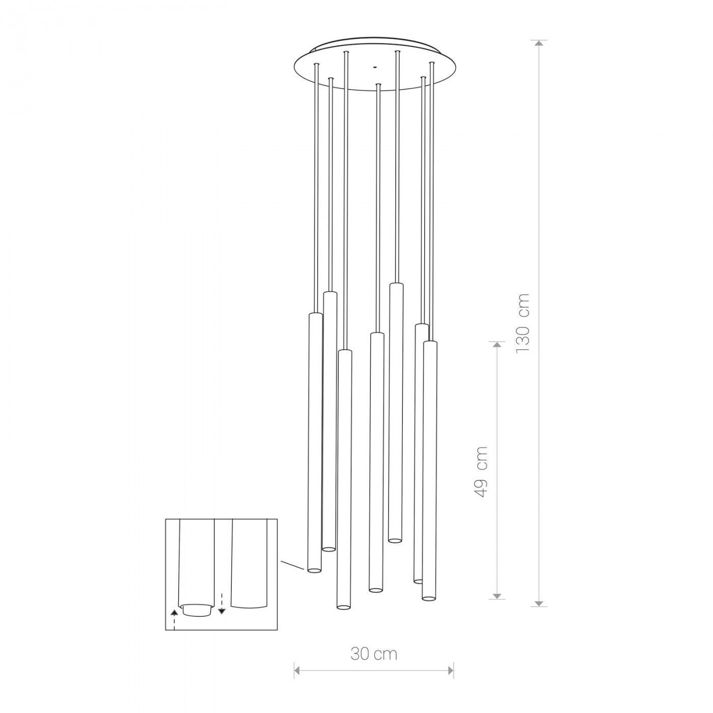 Weiße Pendelleuchte 7-flmg Esstisch Lampe CULT