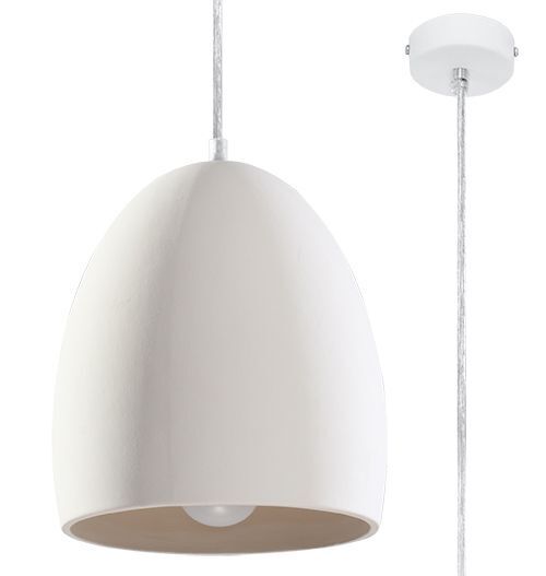 Pendelleuchte Weiß Ø 30 cm Keramik bemalbar E27 TEVEL