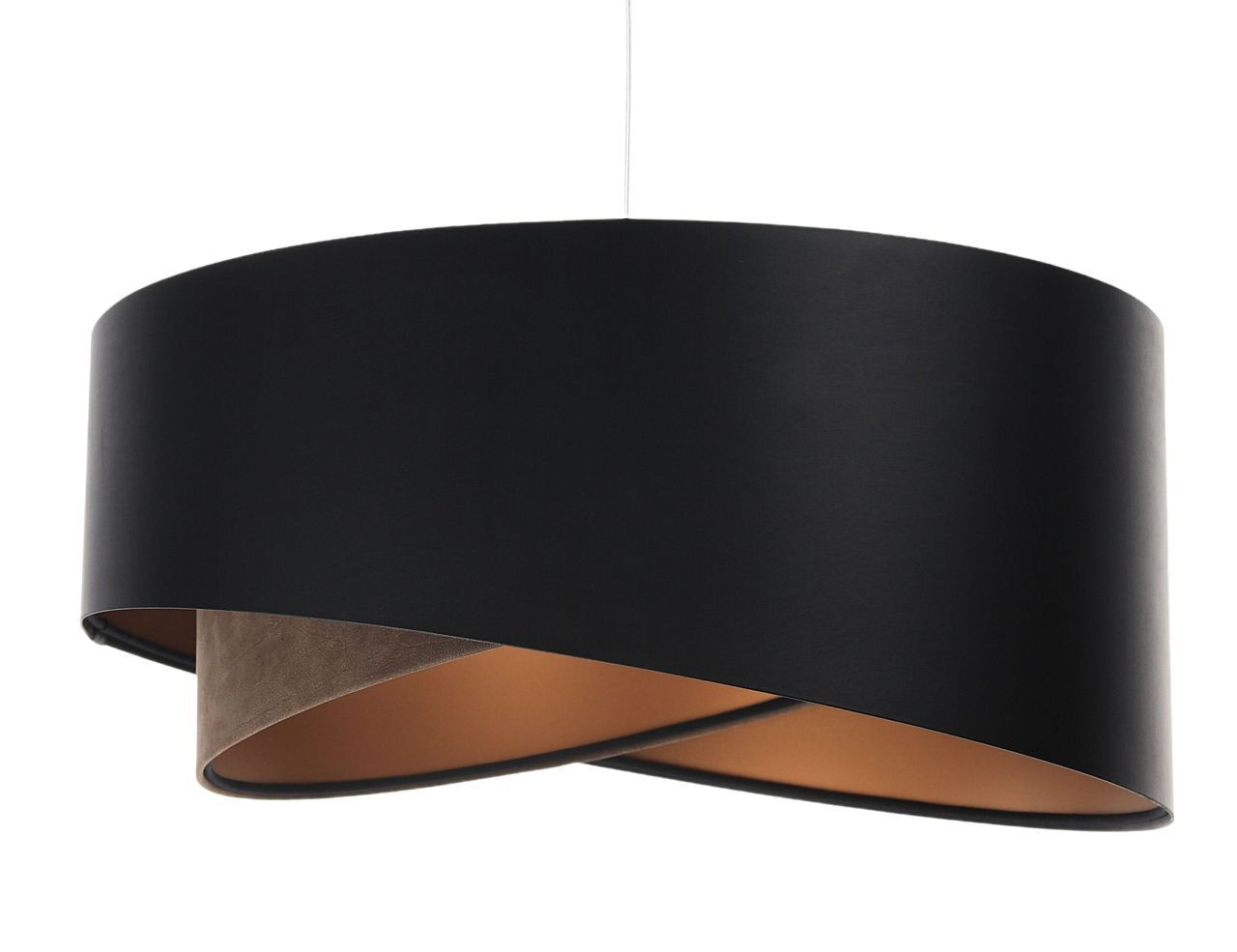 Hängelampe Schwarz Braun Gold E27 rund D: 50 cm Latex