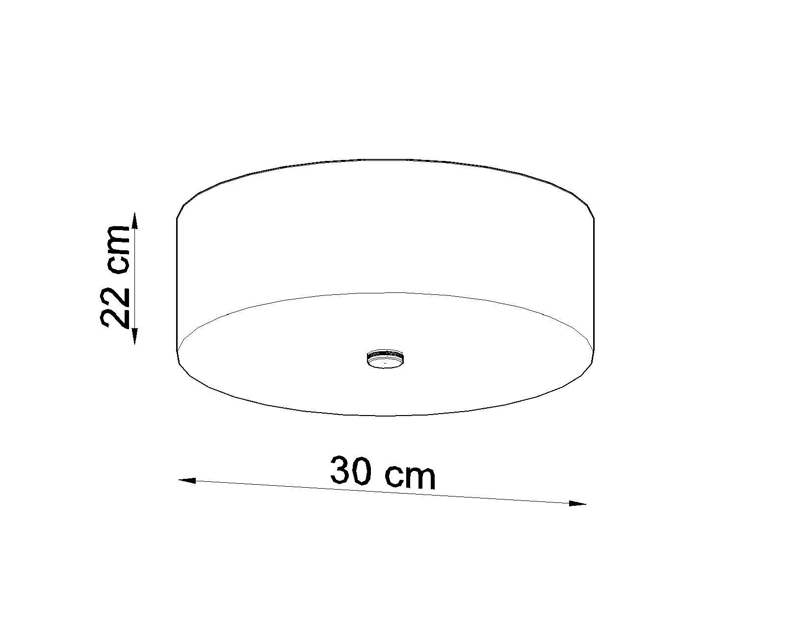 Deckenlampe Weiß Stoff Glas Ø 30 cm rund blendarm 3x E27