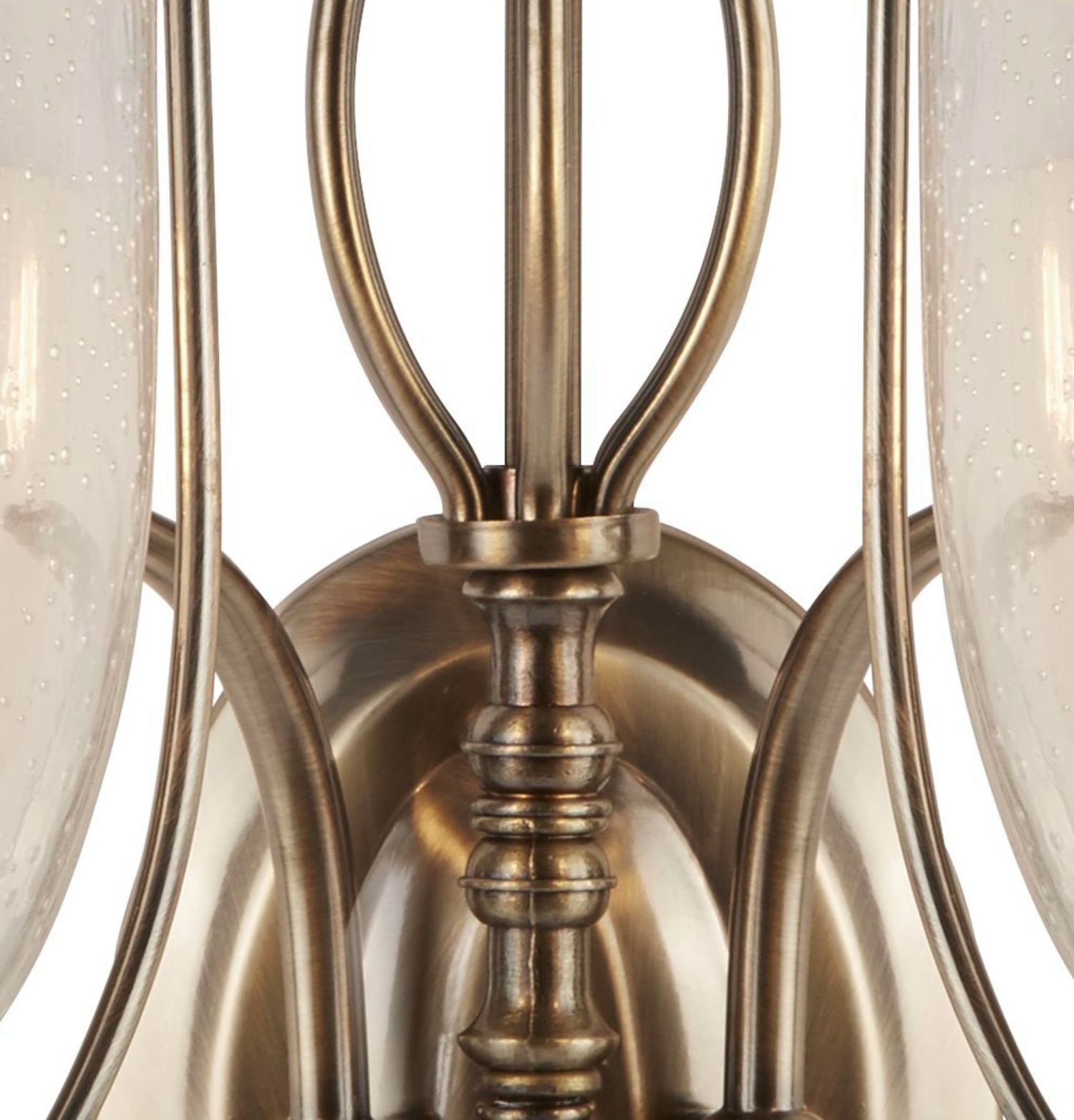 Wandleuchte 2-flammig mit Schalter E14 Glas Metall