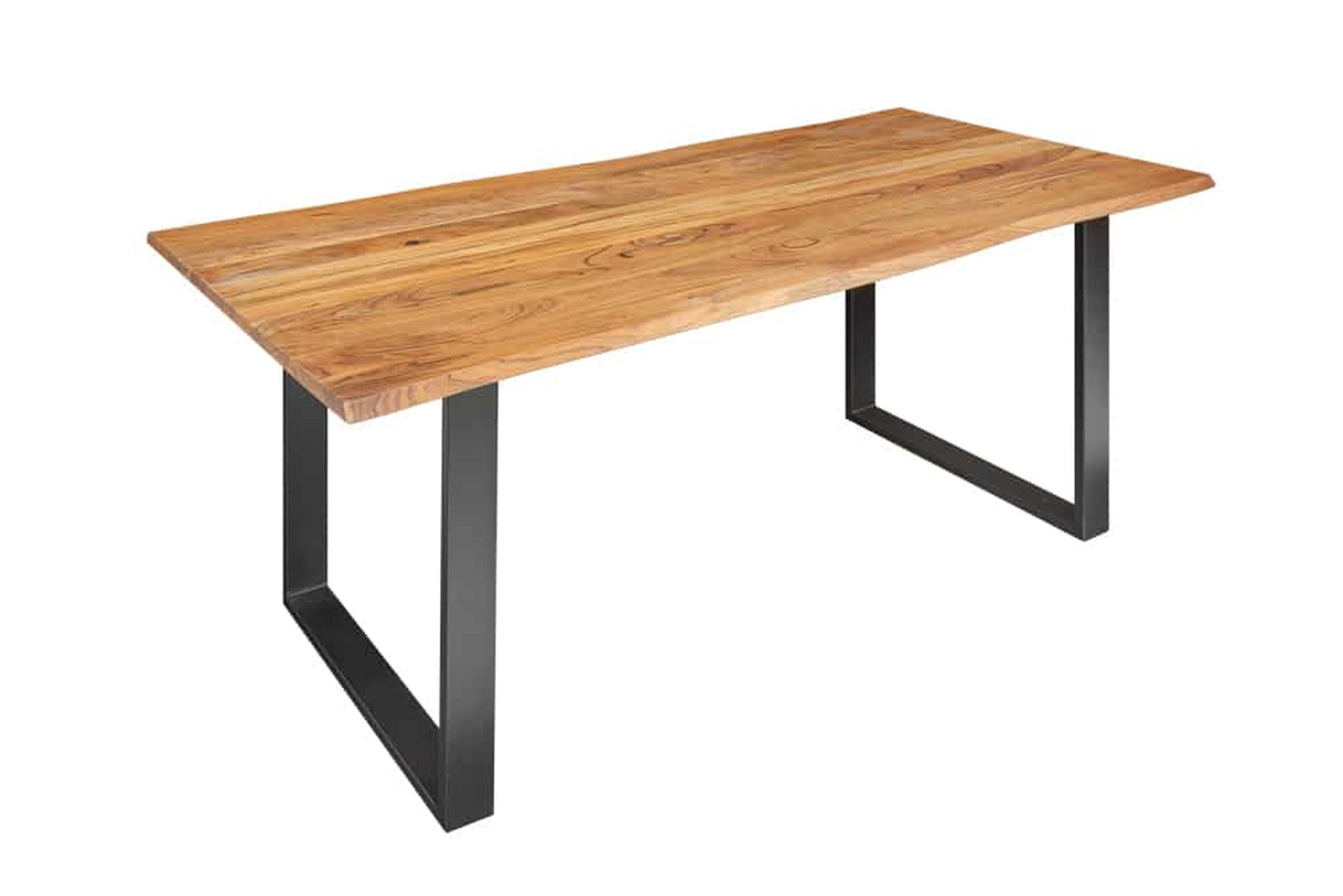 Esstisch Akazienholz Metall Baumkante 180 x 90 cm