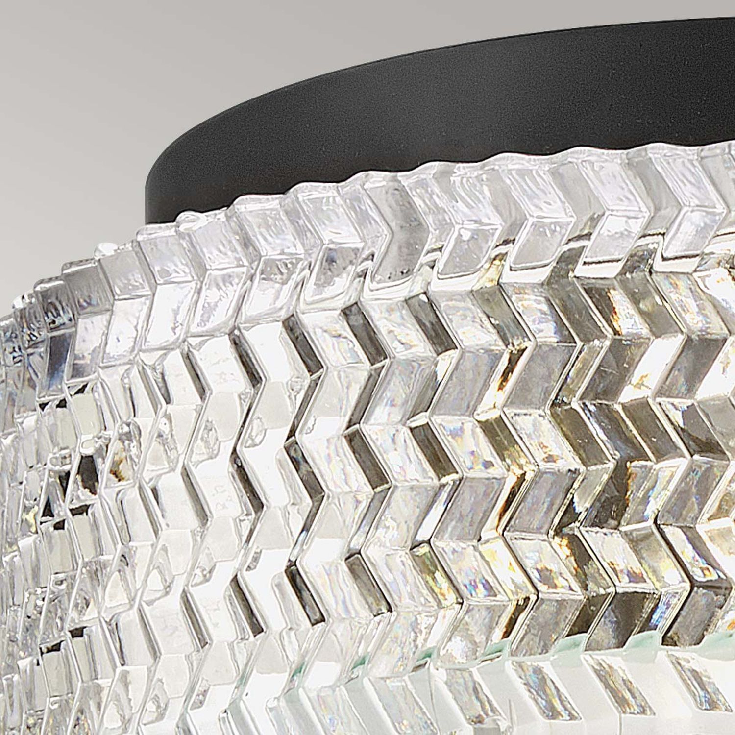 Deckenleuchte Kristall rund Ø 30,5 cm Schwarz E27 blendarm Deckenleuchte, Kronleuchter, Lampe