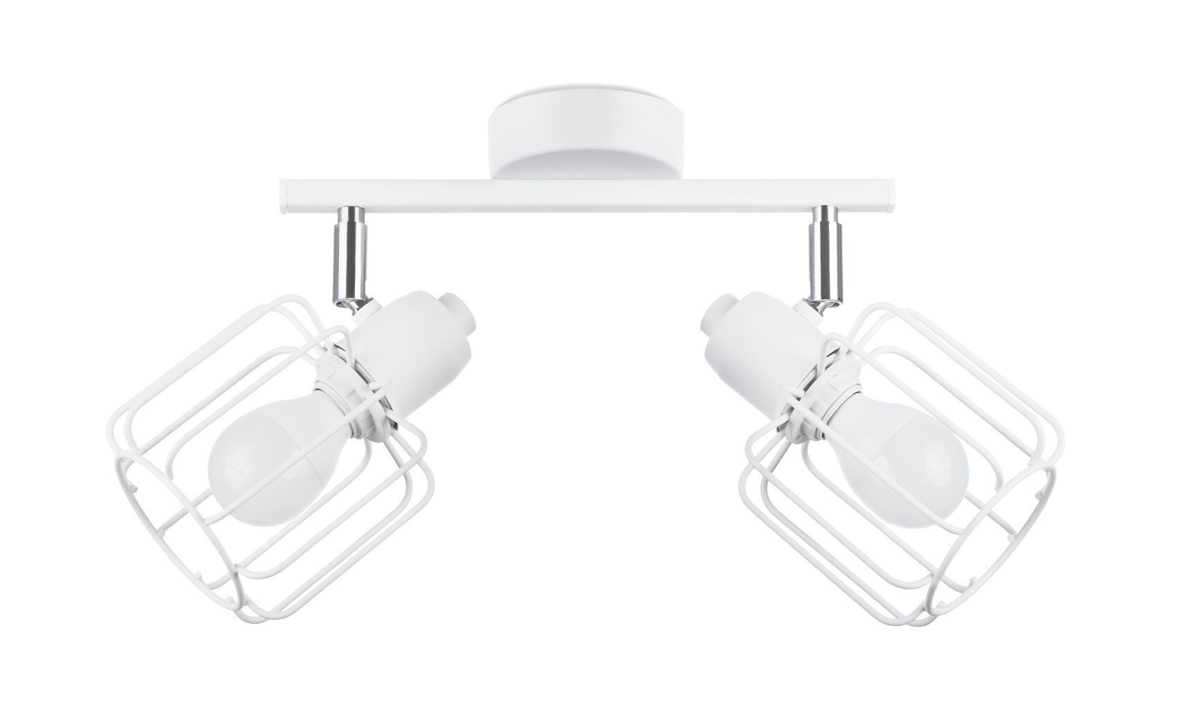 Deckenlampe Weiß Metall 2-flammig B: 27 cm Retro