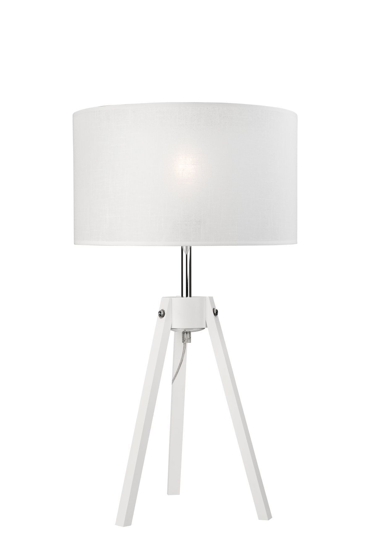 Tischlampe Weiß 62cm Holz rund gemütlich KASEY