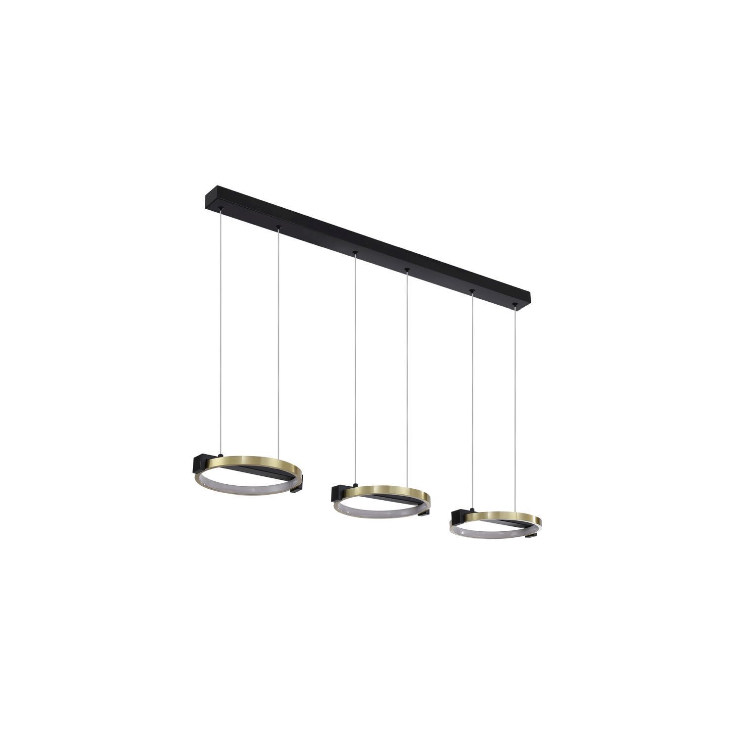 LED Hängelampe Eisen in Schwarz Gold 106 cm lang 35 W