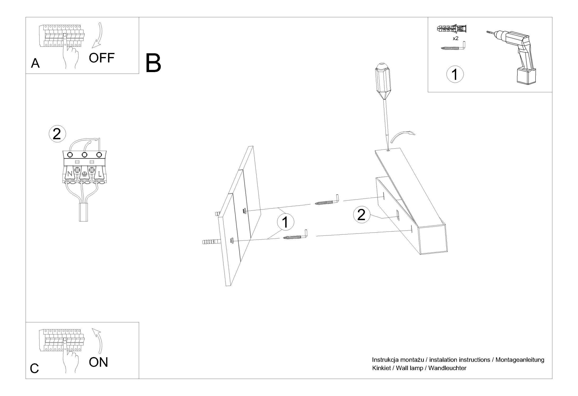 LED Wandleuchte 150 cm länglich Metall 4000 K Downlight