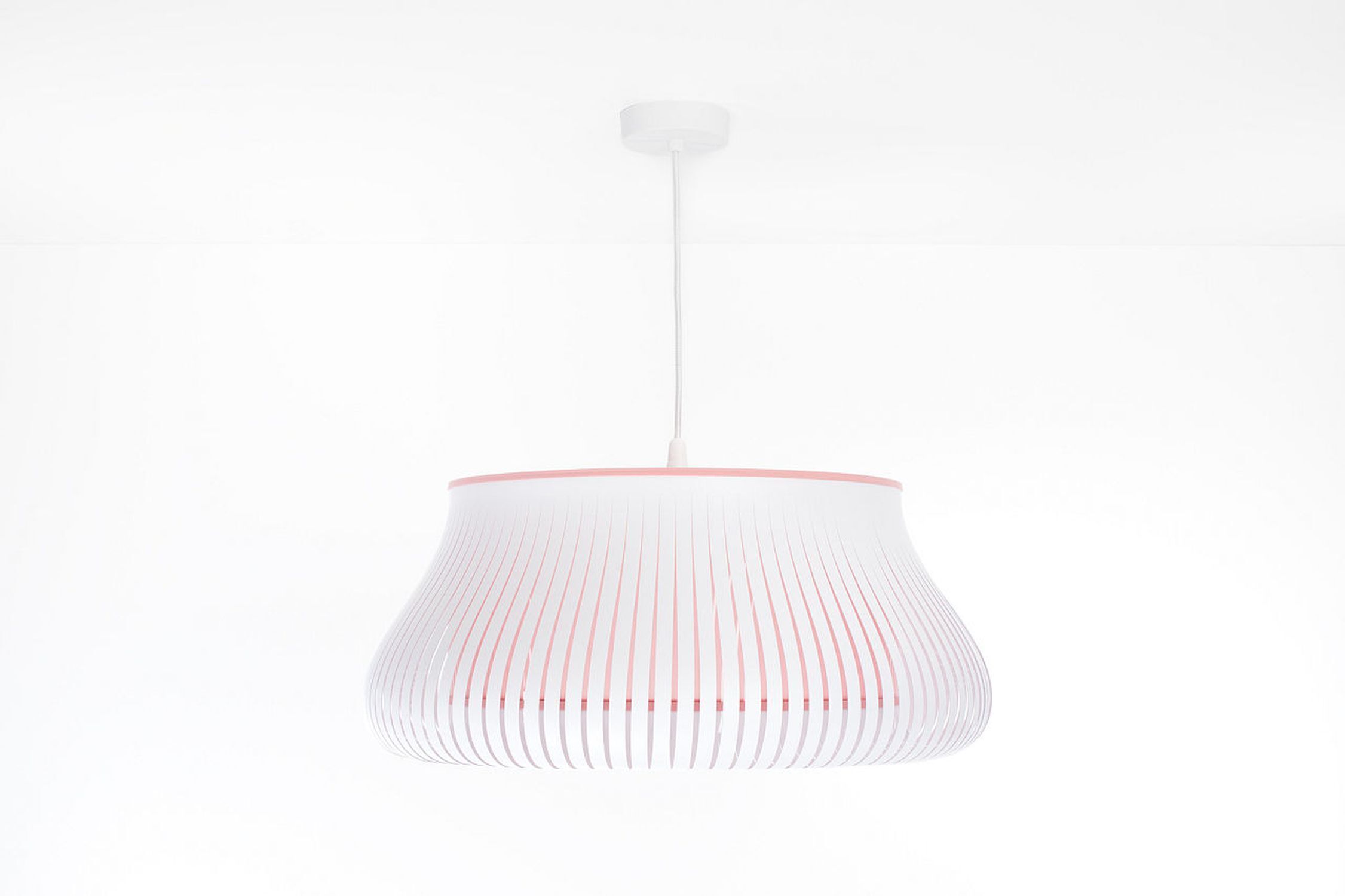 Hängelampe Weiß Rosa blendarm E27 Ø30 cm rund gemütlich Lampe, Lampenschirm, Kronleuchter