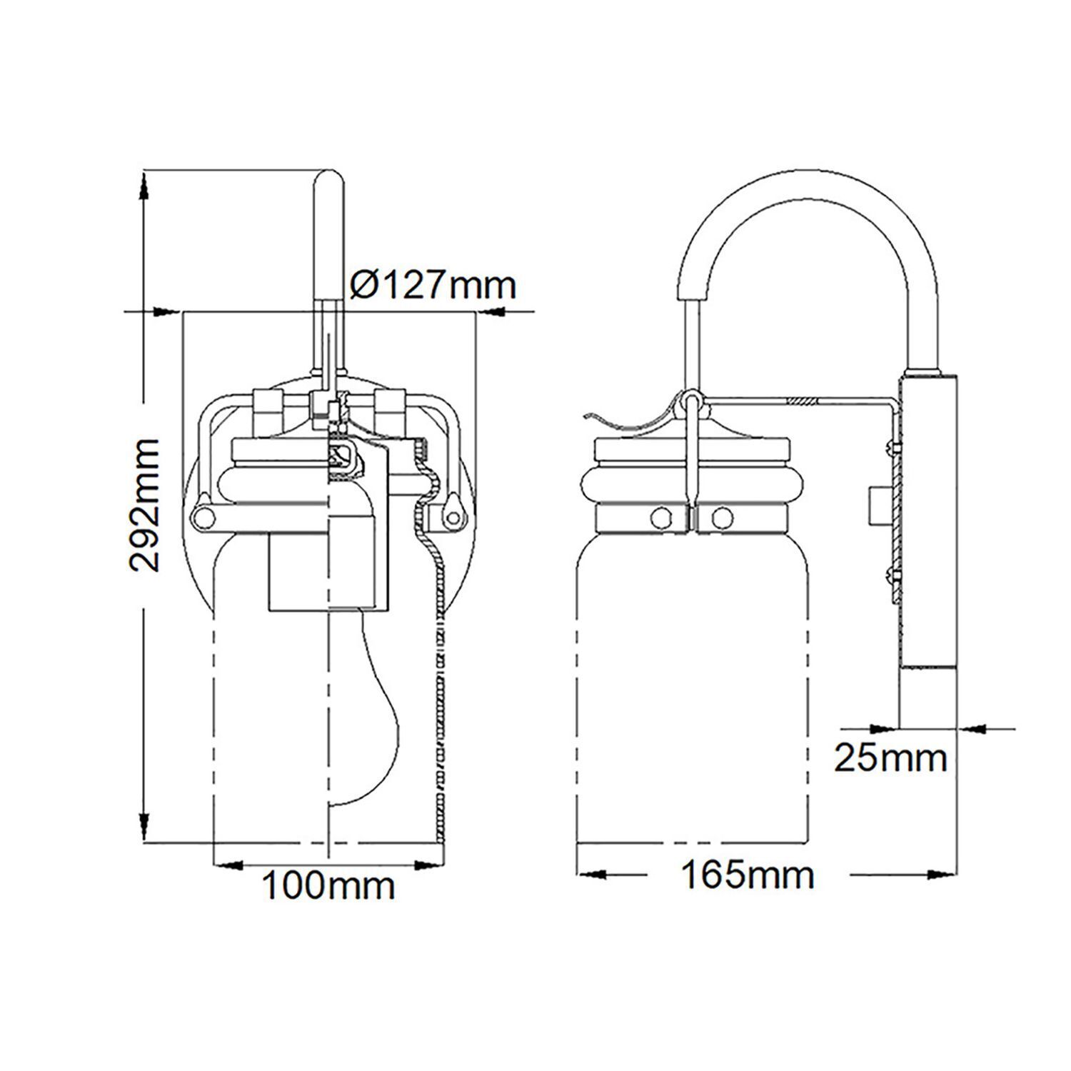 Wandleuchte Metall Glas H: 29,2 cm in Messing gebürstet E27