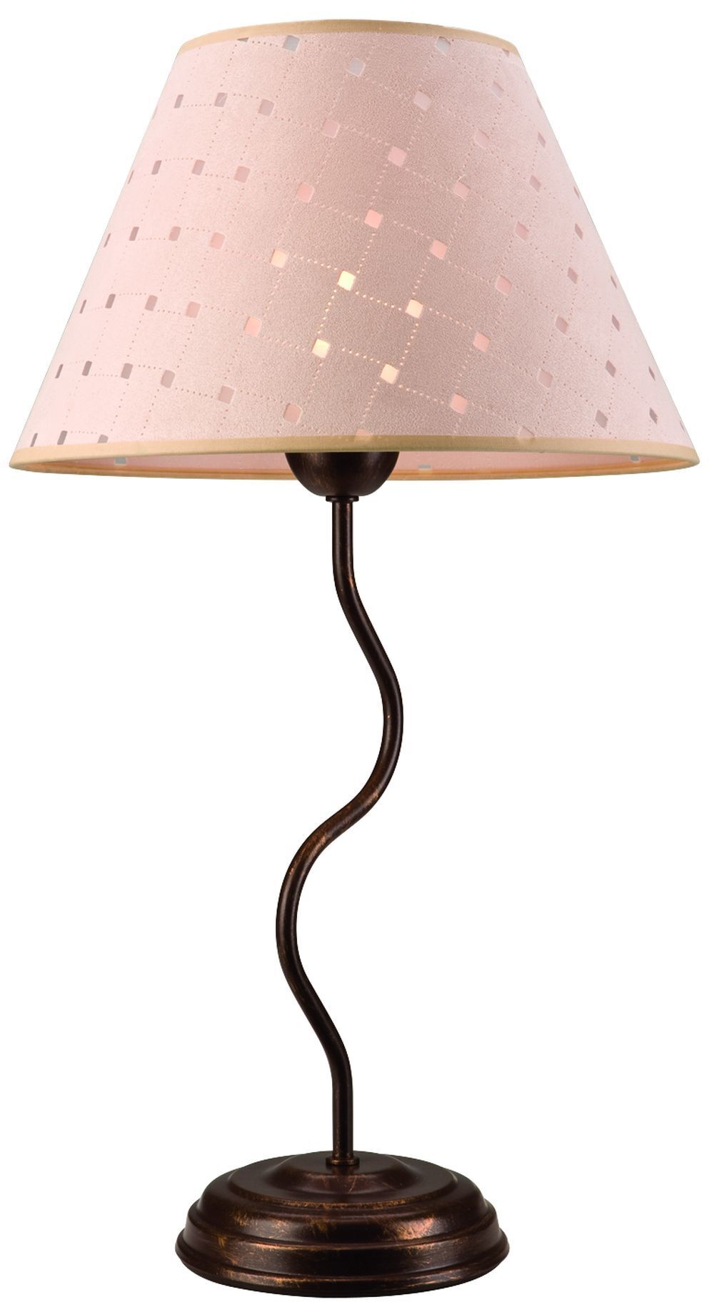 Tischleuchte Creme Landhaus rund 52cm Lampe Rund