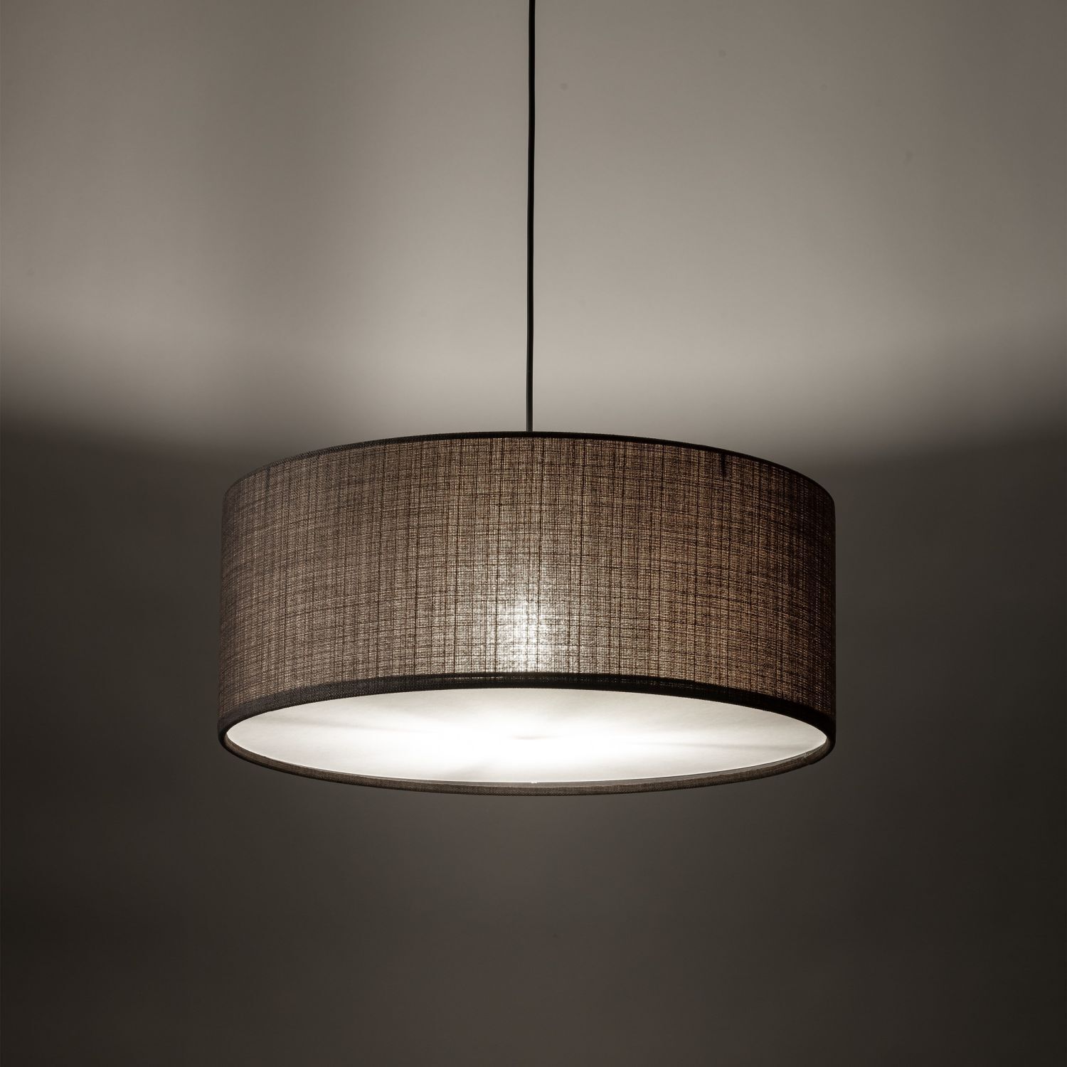 Hängeleuchte rund Ø 50 cm Jute H: max. 110 cm 3x E27 Lampe, Deckenleuchte