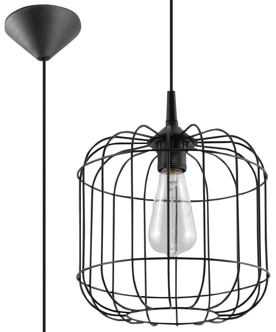 Pendelleuchte Schwarz Ø 23 cm E27 Metall MISAM