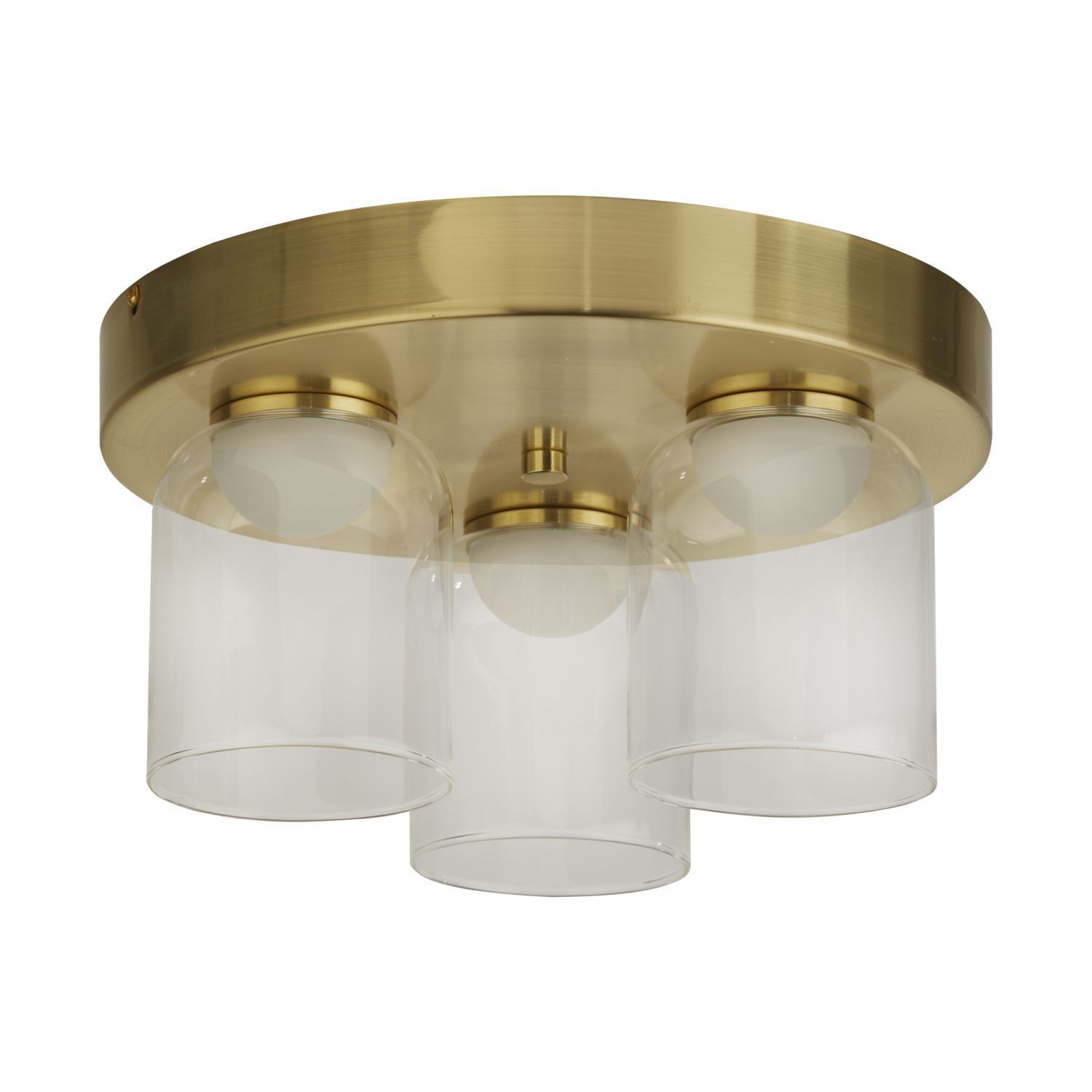 Kleine LED Deckenleuchte Glas Metall Ø30 cm IP44 4000 K