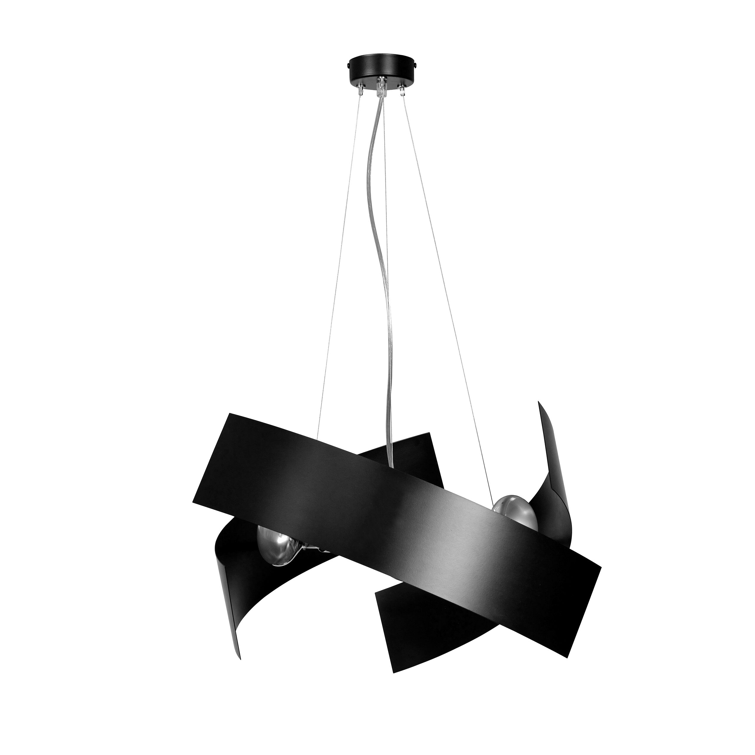 Design Hängeleuchte Schwarz Metall höhenverstellbar Leuchter, Lampe, Beleuchtung