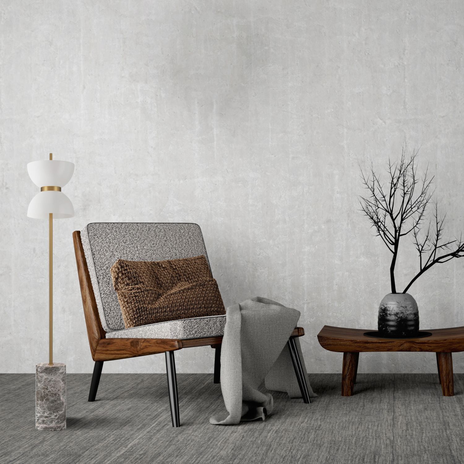 LED Stehlampe Metall Glas 145 cm rund 1300 lm Modern Lampe, Mobiliar, Stuhl, Kissen, Dekoration für Zuhause