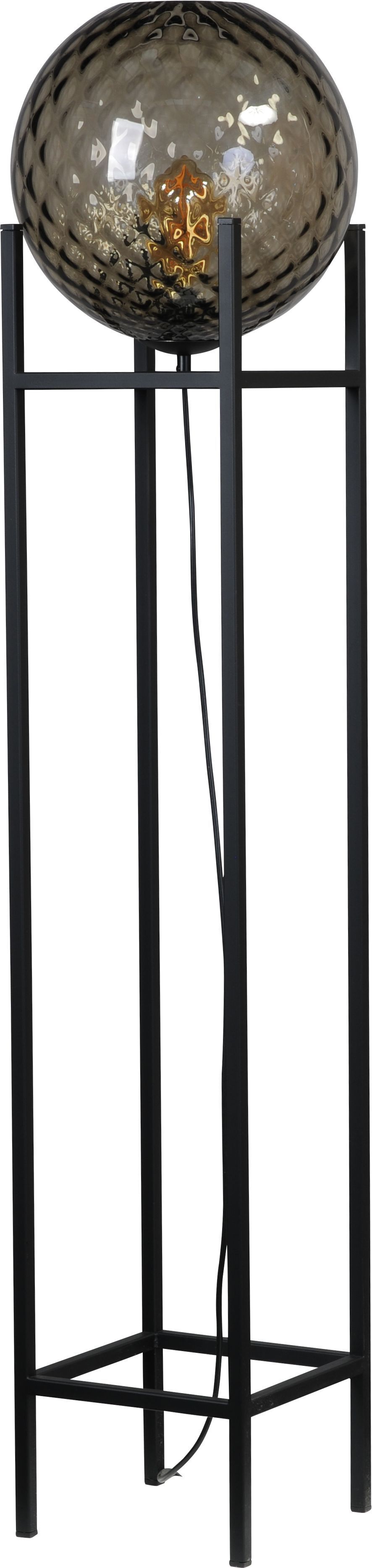 Stehleuchte Schwarz Metall Glas klein 127 cm Wohnzimmer