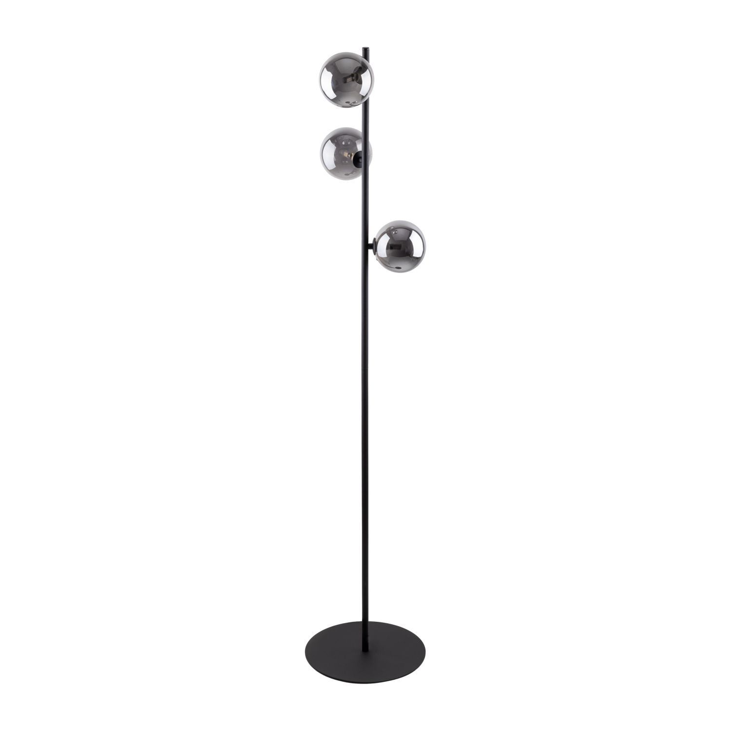 Stehleuchte 151 cm Rauchglas Metall Grau Schwarz 3x G9 Lampe, Beleuchtung