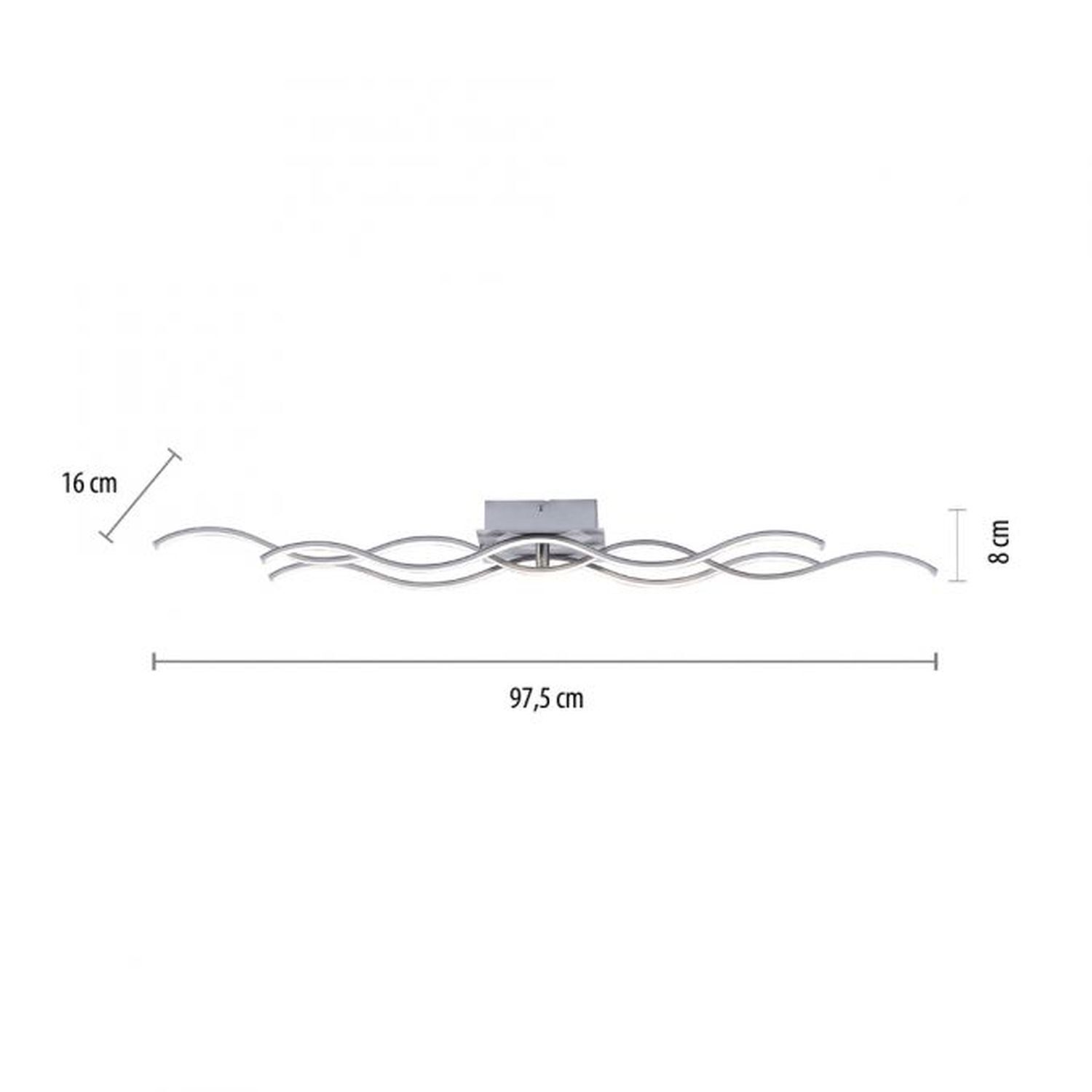 LED Deckenlampe Wellen Metall in Stahl 3000 K Modern