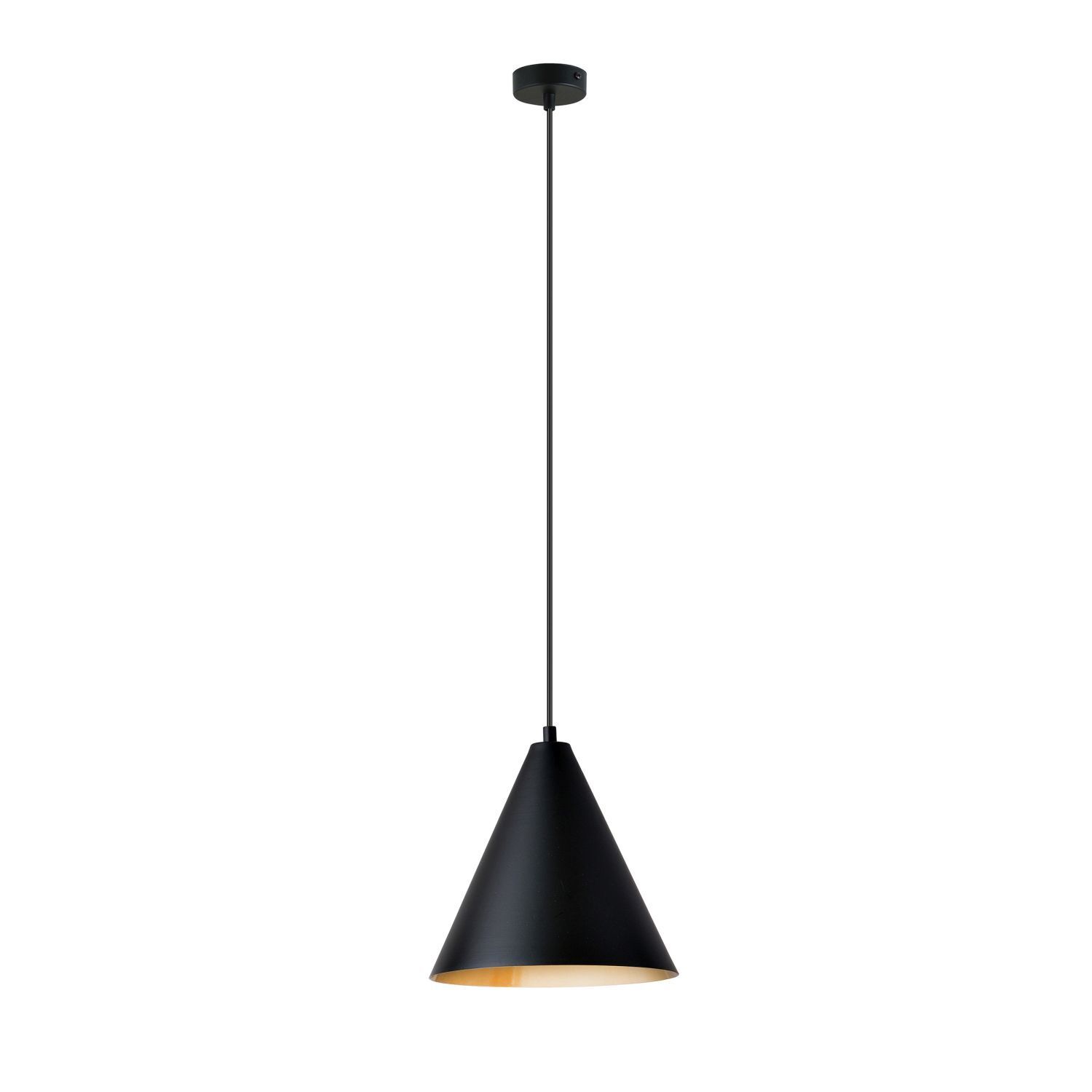 Pendelleuchte Schwarz Gold L: 24 cm E27 Metall verstellbar