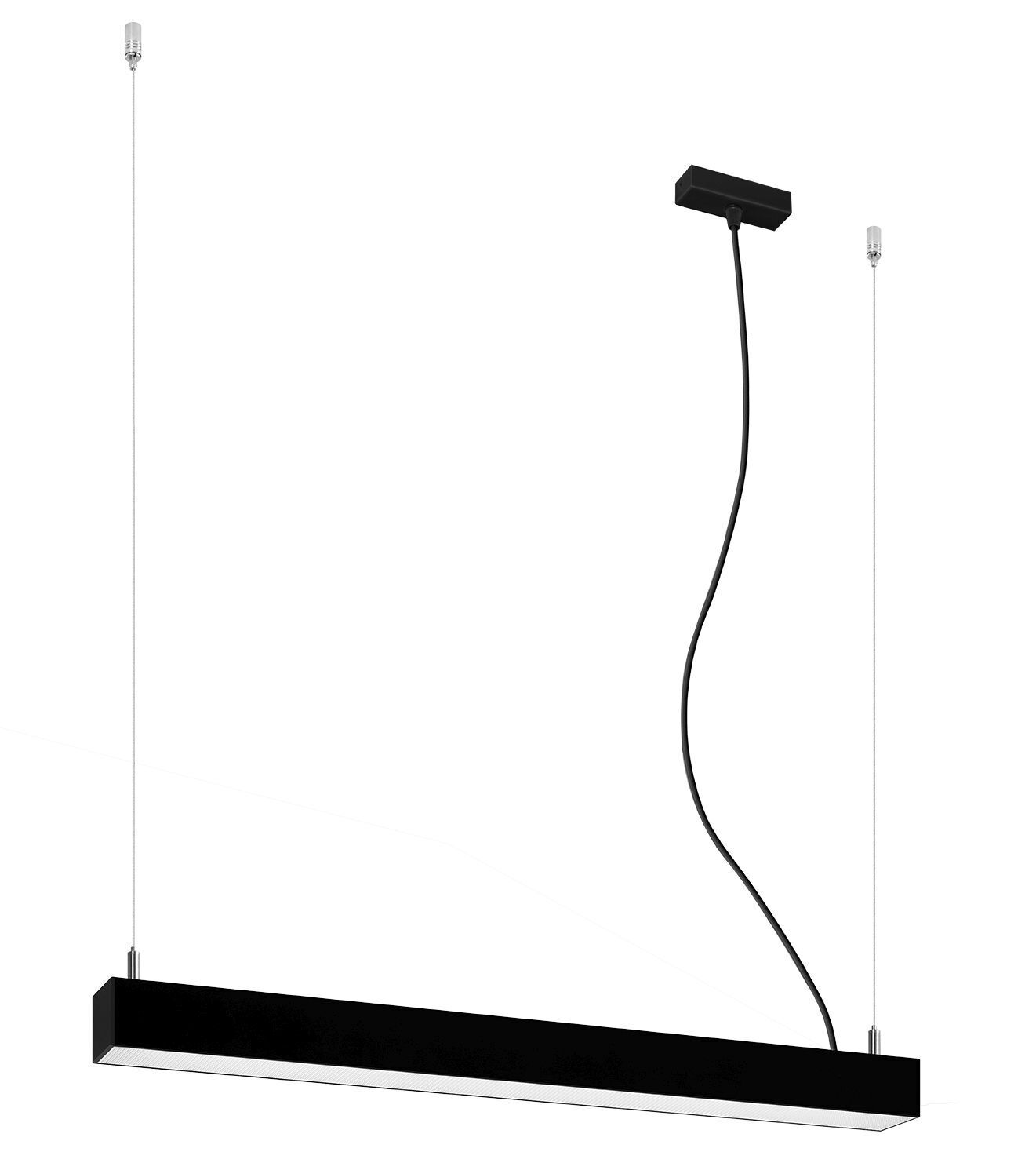Schwarze Pendelleuchte LED Metall 67 cm länglich 4000 K