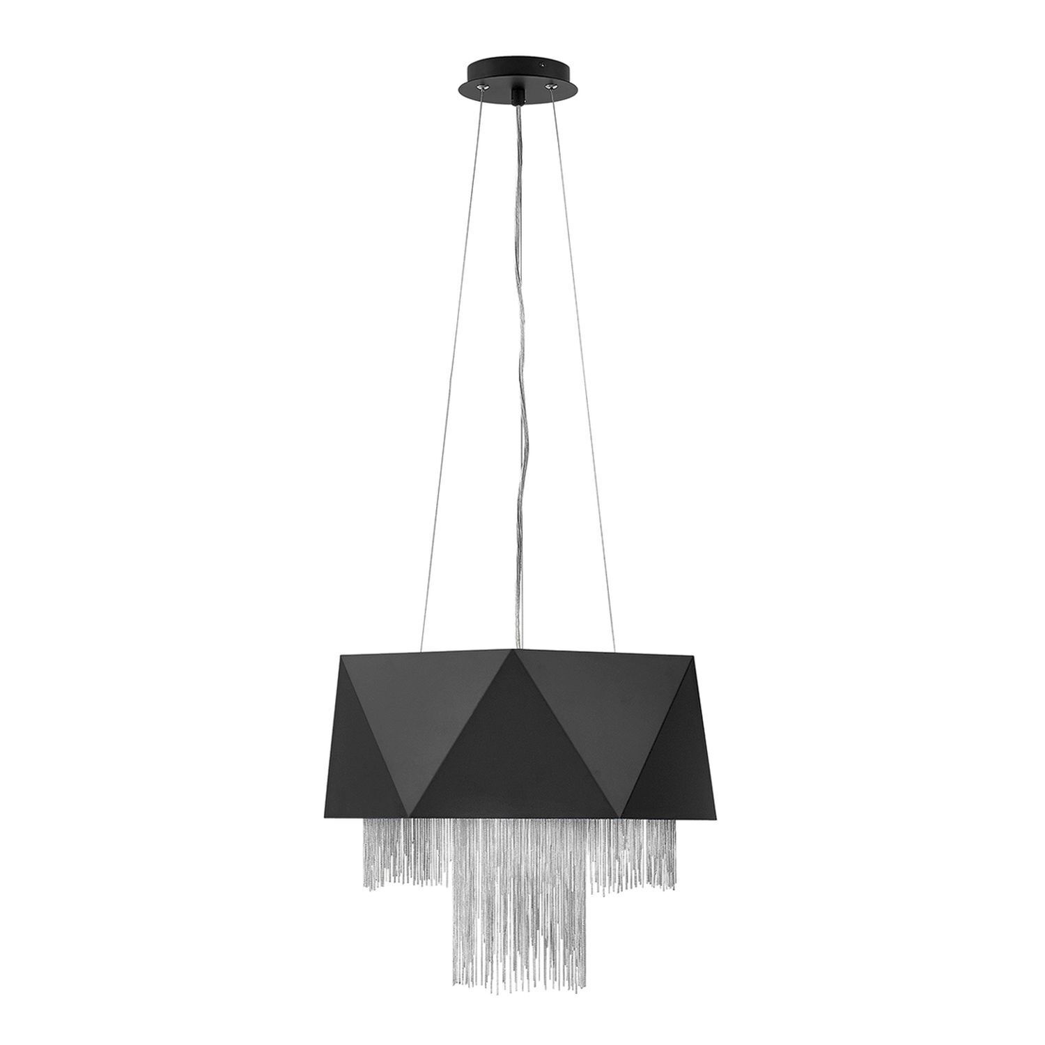 Hängeleuchte Metall Schwarz Silber Modern Design VENINA