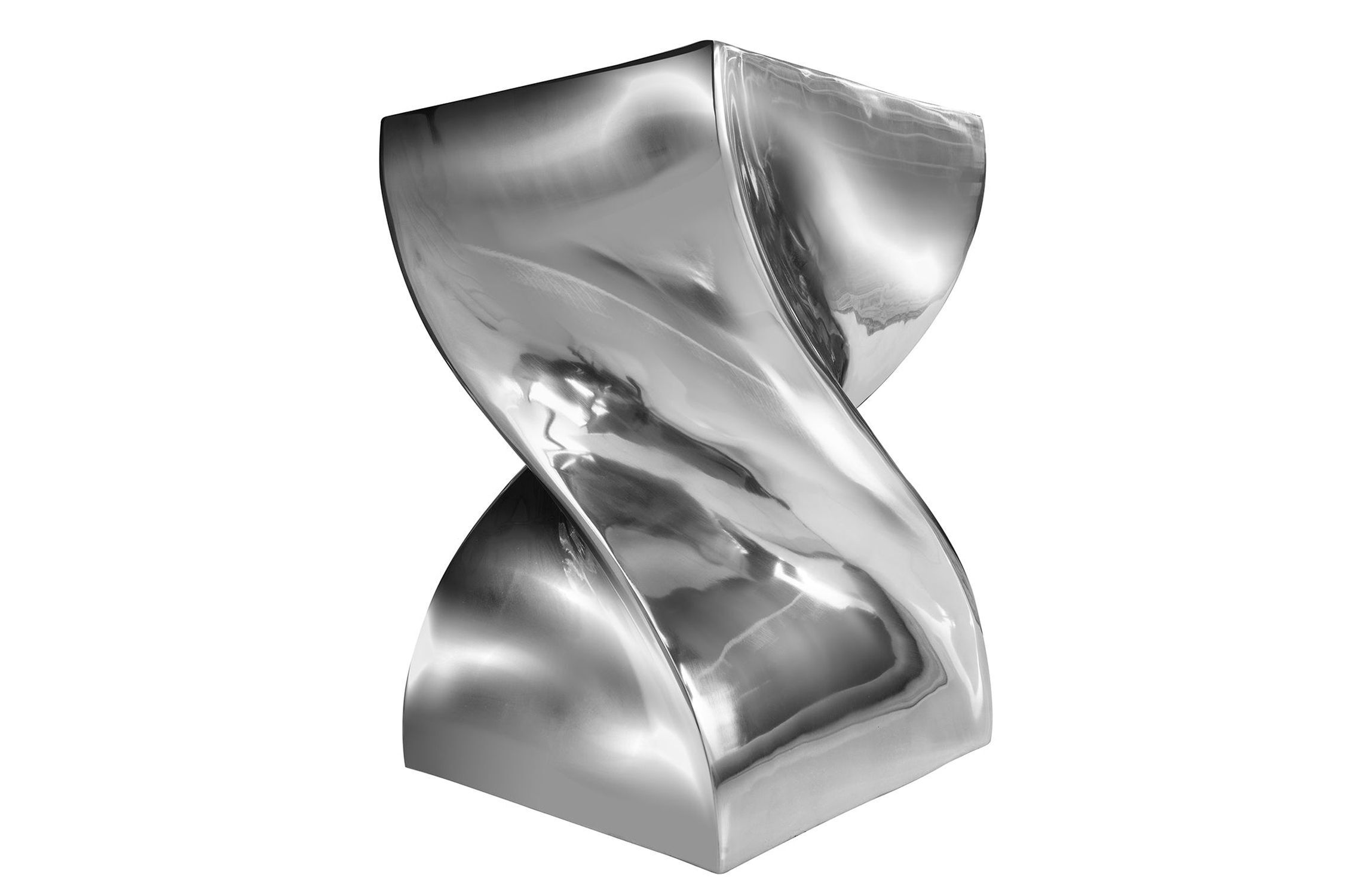 Beistelltisch Metall in Silber 30x30 cm Handarbeit