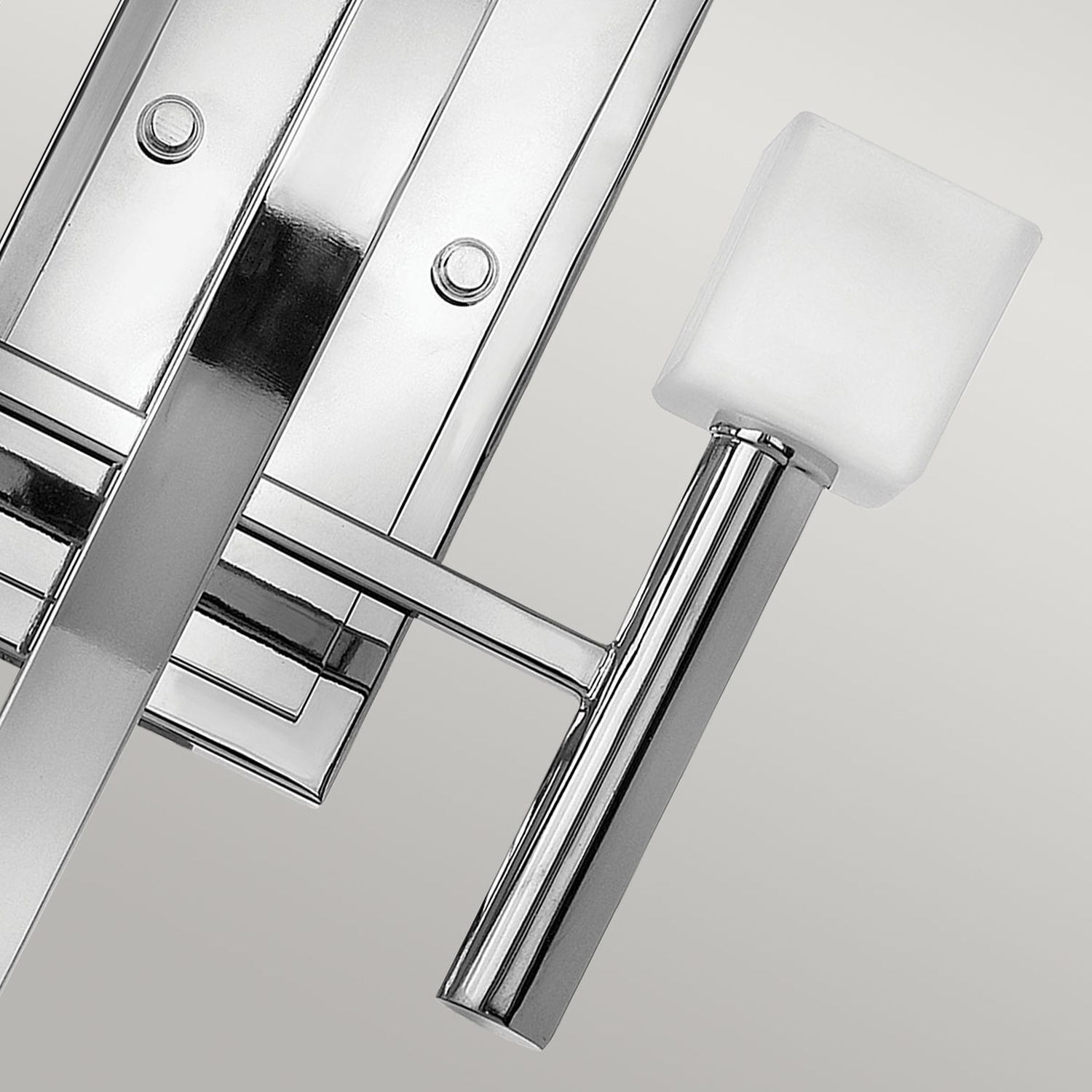 Wandleuchte Metall Glas H: 50 cm Chrom Weiß mit 2x G9 LED