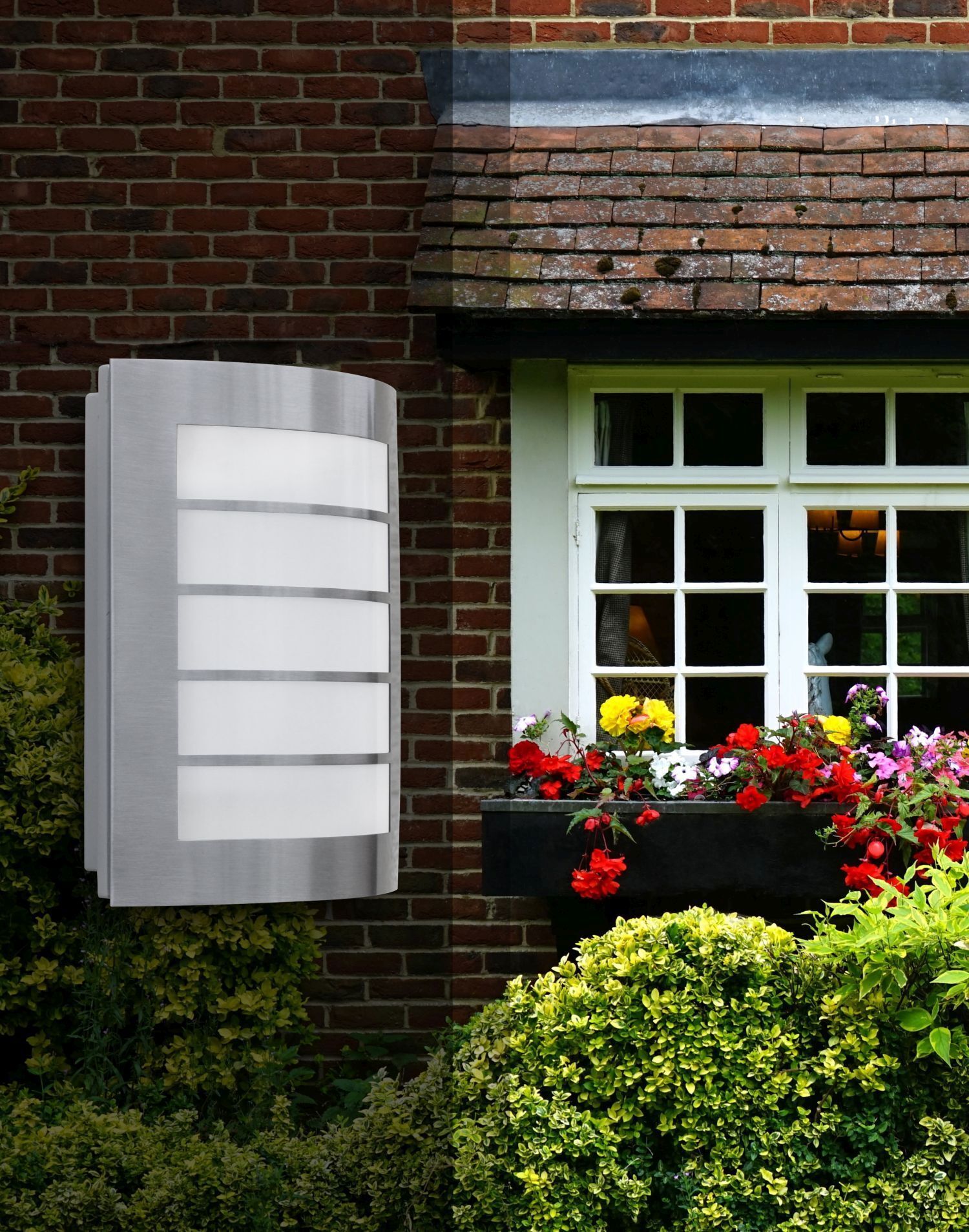 Topfpflanze, Fenster, Geranie, Ziegelstein, Pflanzgefäß