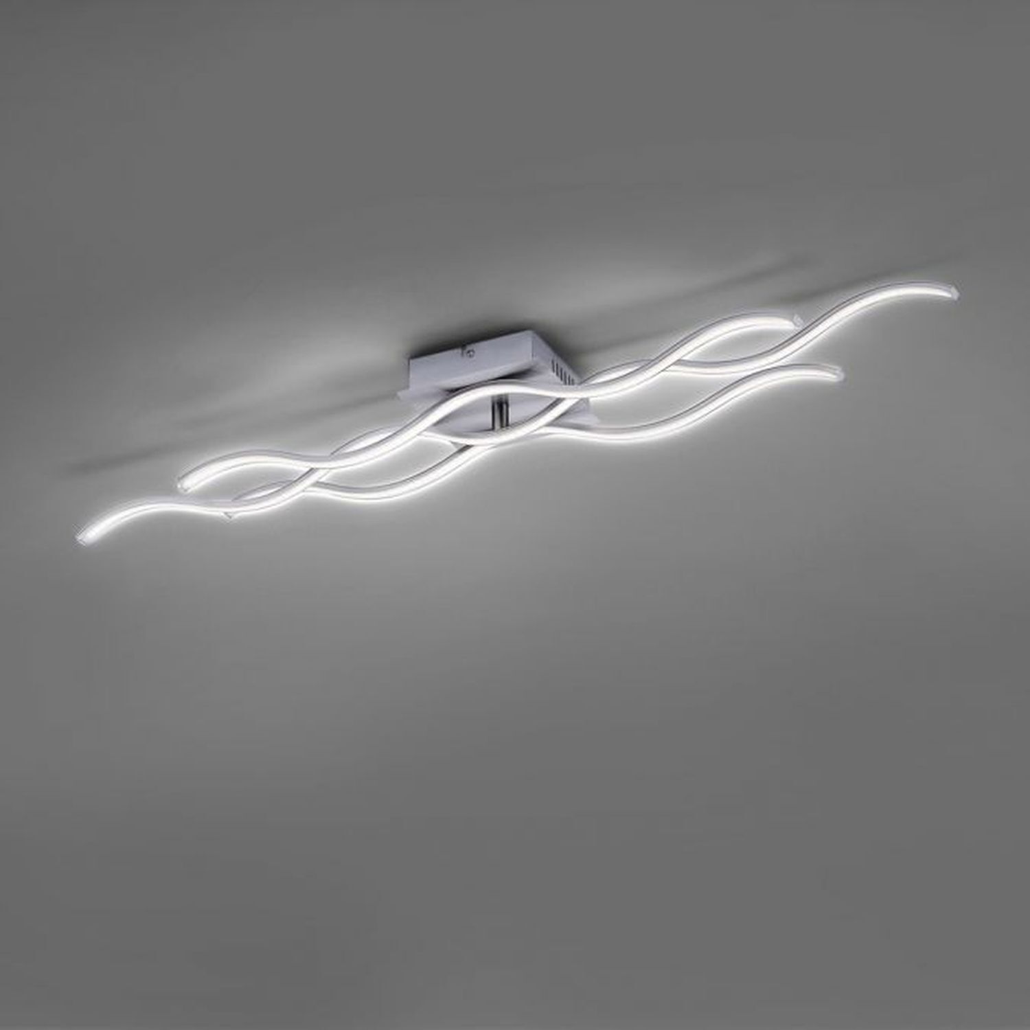 LED Deckenlampe Wellen Metall in Stahl 3000 K Modern