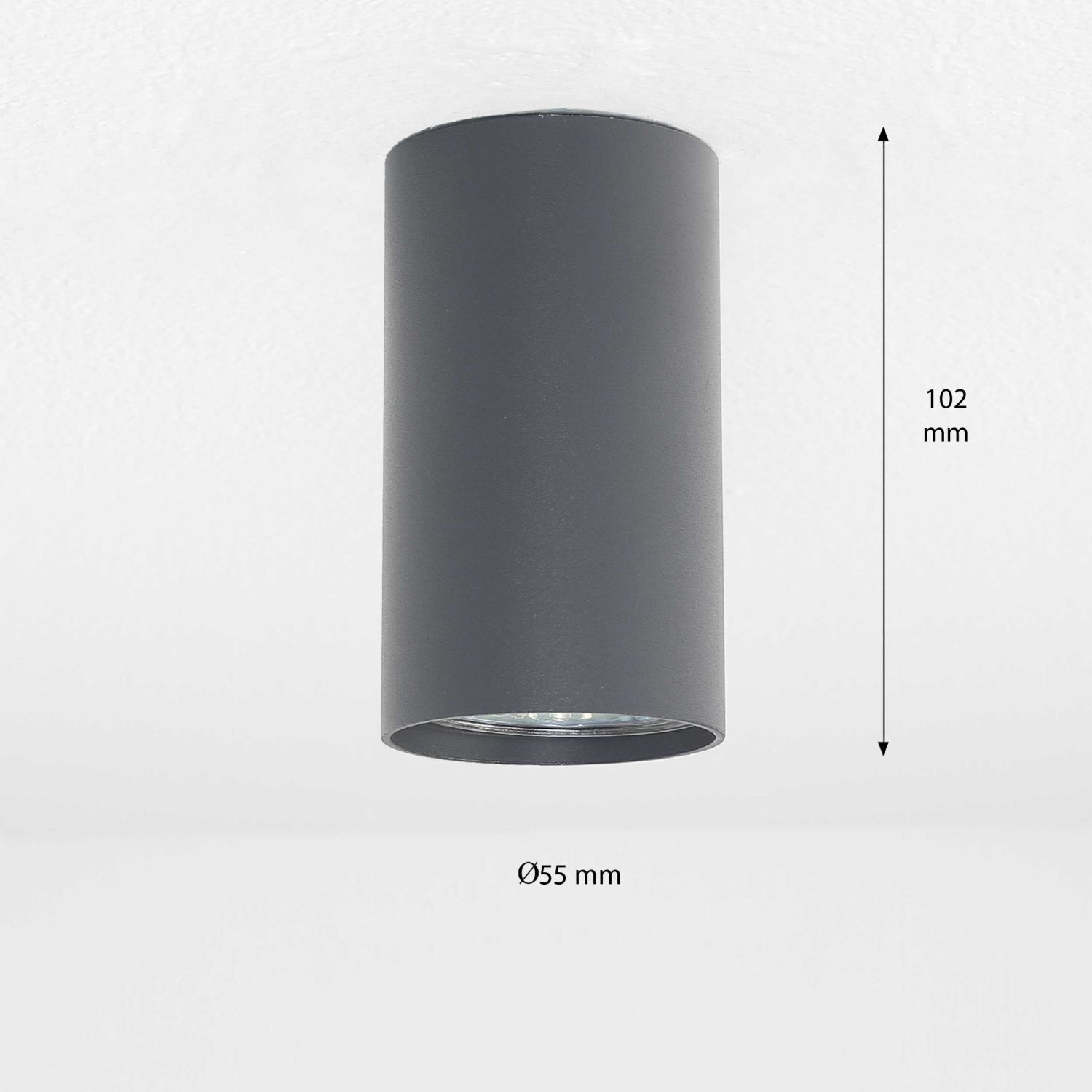 Deckenstrahler in Anthrazit GU10 Ø55cm Flur Wohnzimmer Zylinder