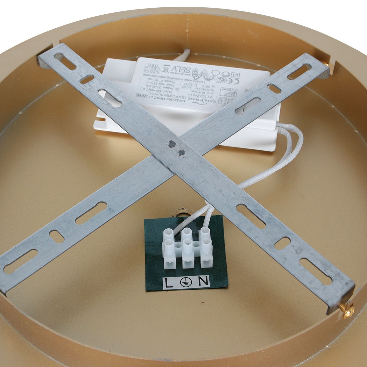 LED Deckenlampe Metall Kunststoff in Gold B:32 cm Ring Elektronik, Hardware