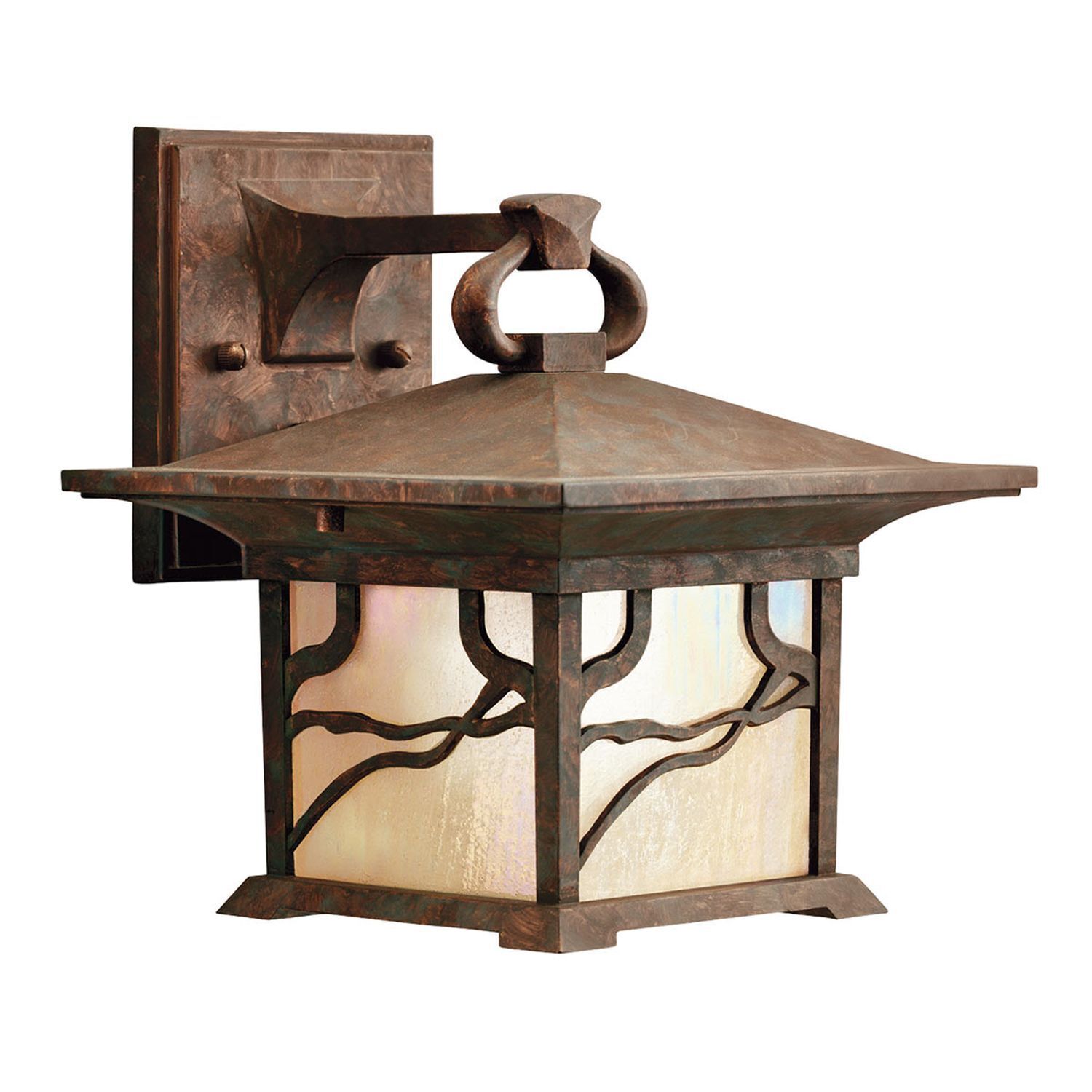 Wandleuchte, Wandlampe, Außenleuchte, Bronzefarbene Leuchte, Glasfront-Lampe