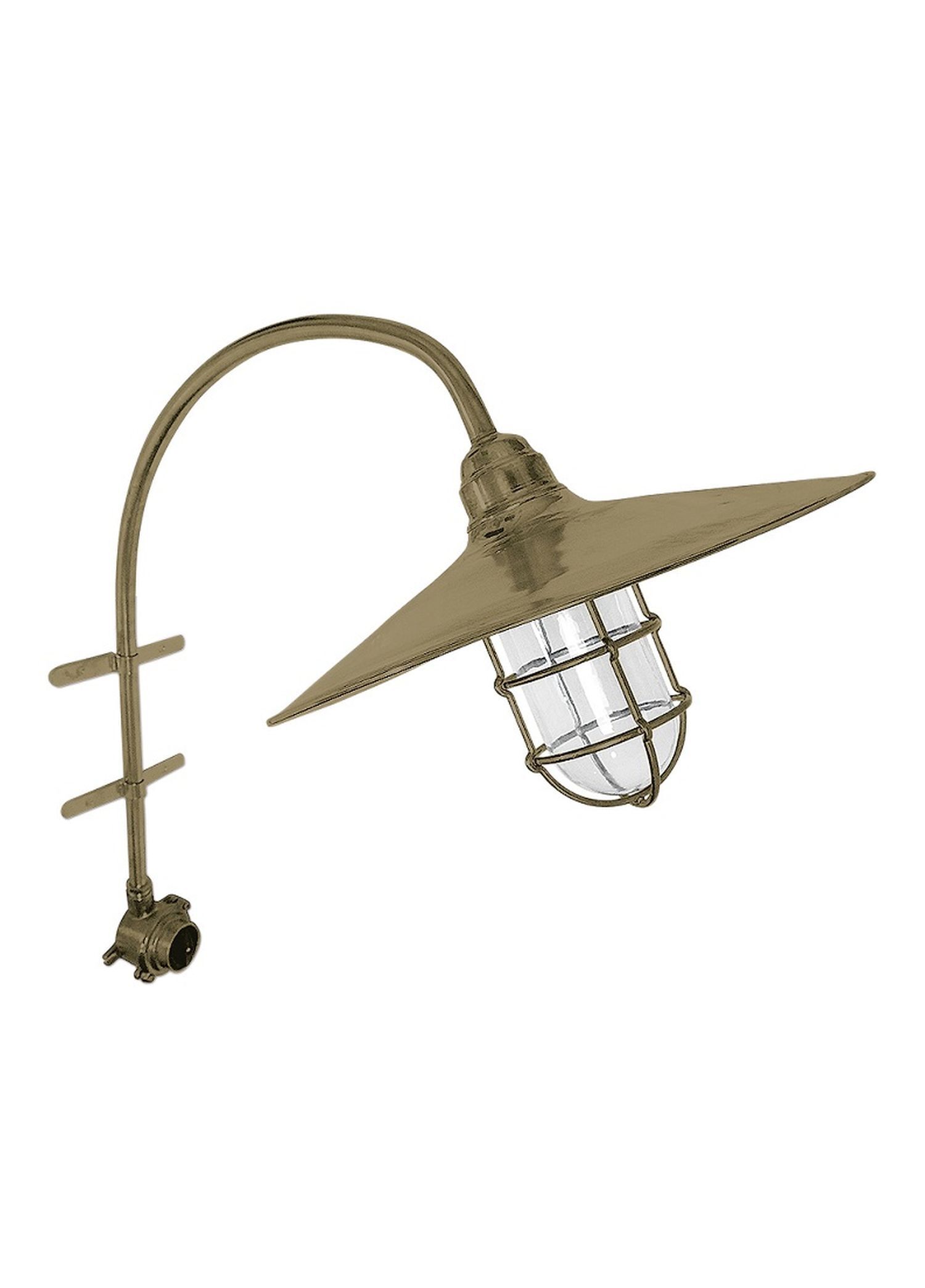 Große Wandlampe außen Messing Glas E27 IP54 H: 65 cm