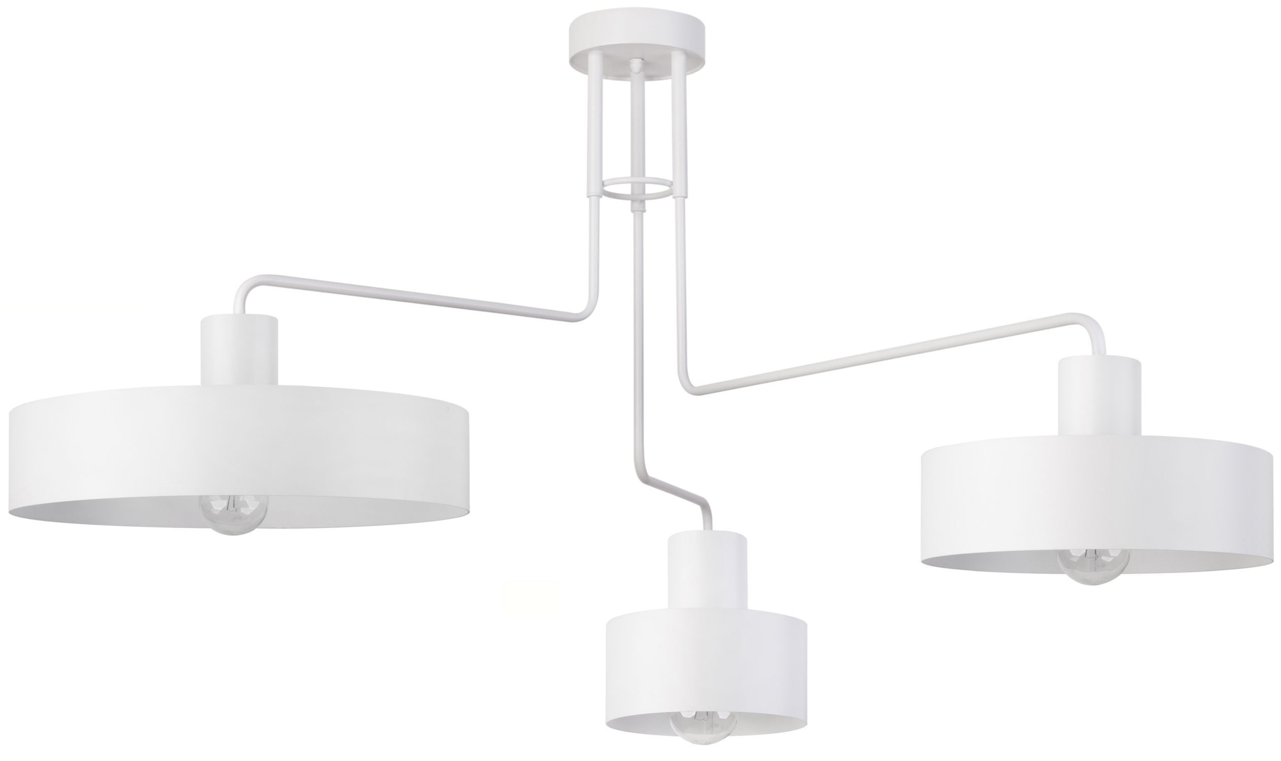 Weiße Deckenleuchte Metall E27 L:93 cm 3-flammig