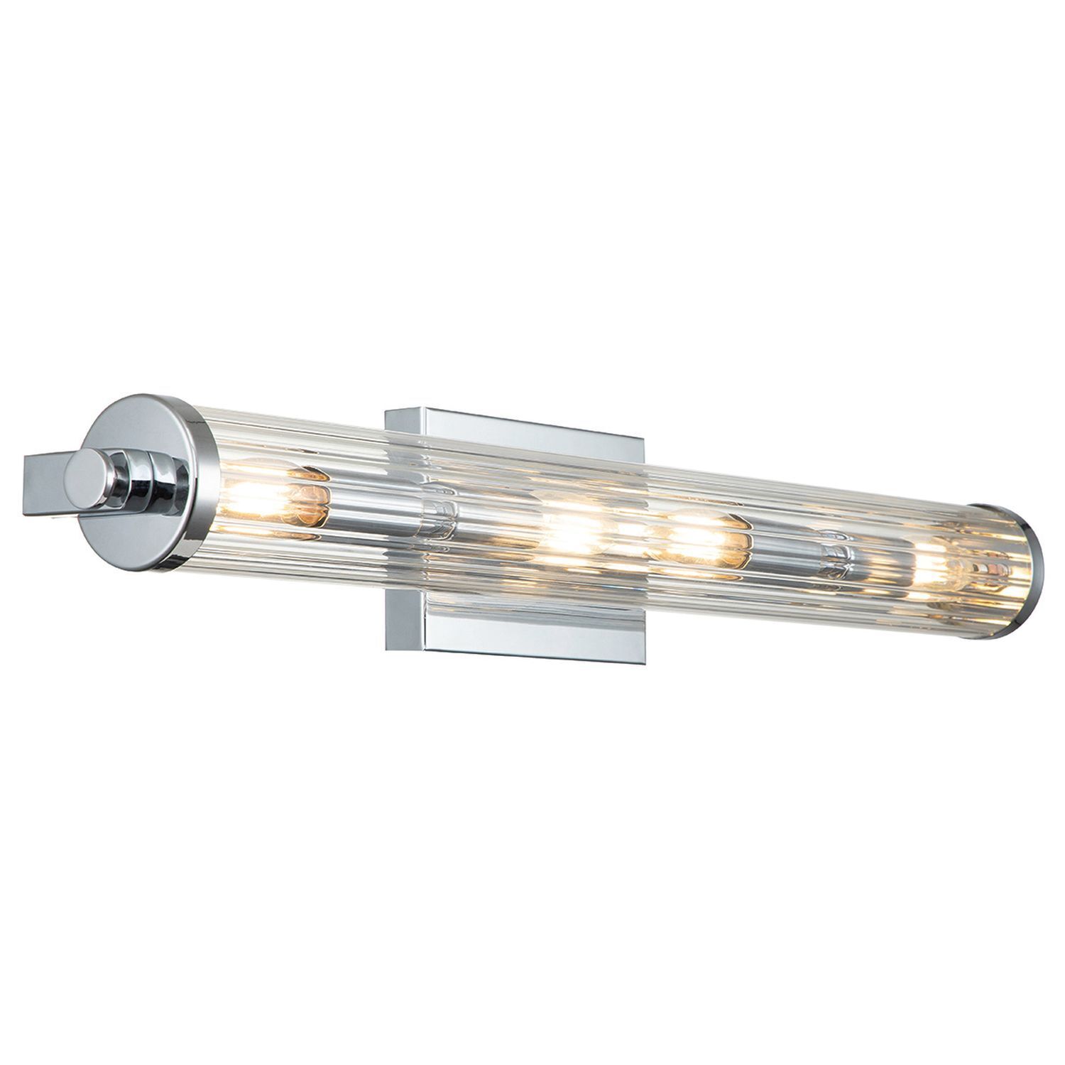 Badezimmerlampe Wand Metall Glas B: 69,1 cm IP44 Chrom