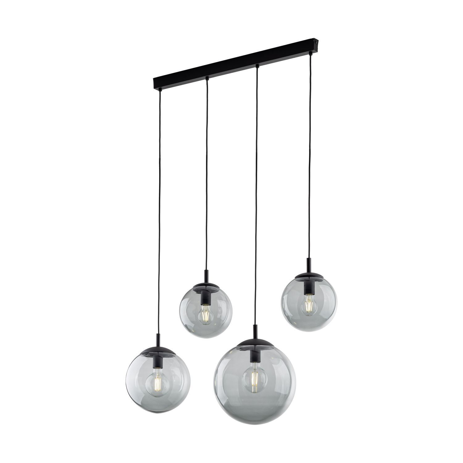 Hängelampe Rauchglas Metall L: 87 cm H: 140 cm 4x E27