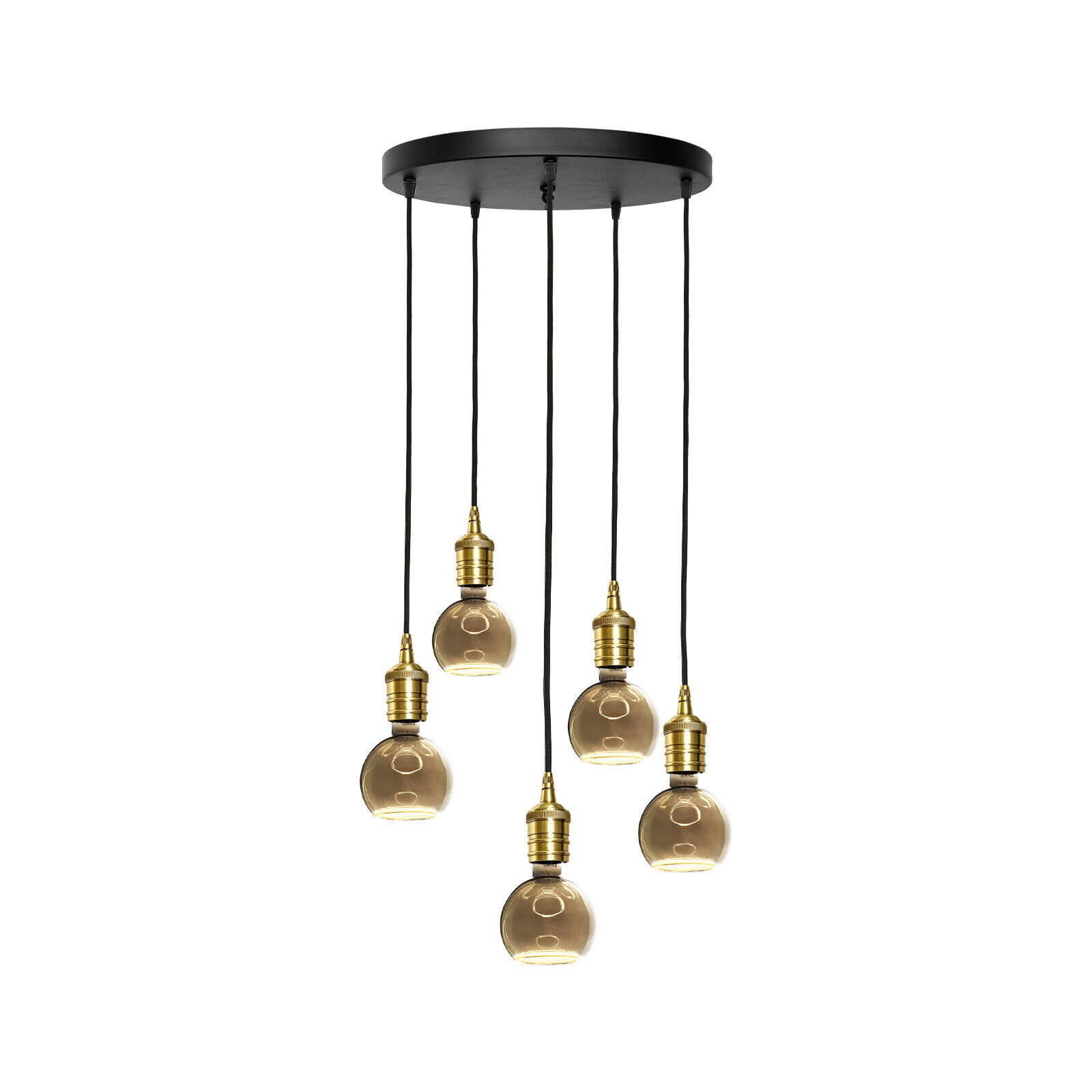 Pendelleuchte rund Ø 40 cm Messing Eisen verstellbar