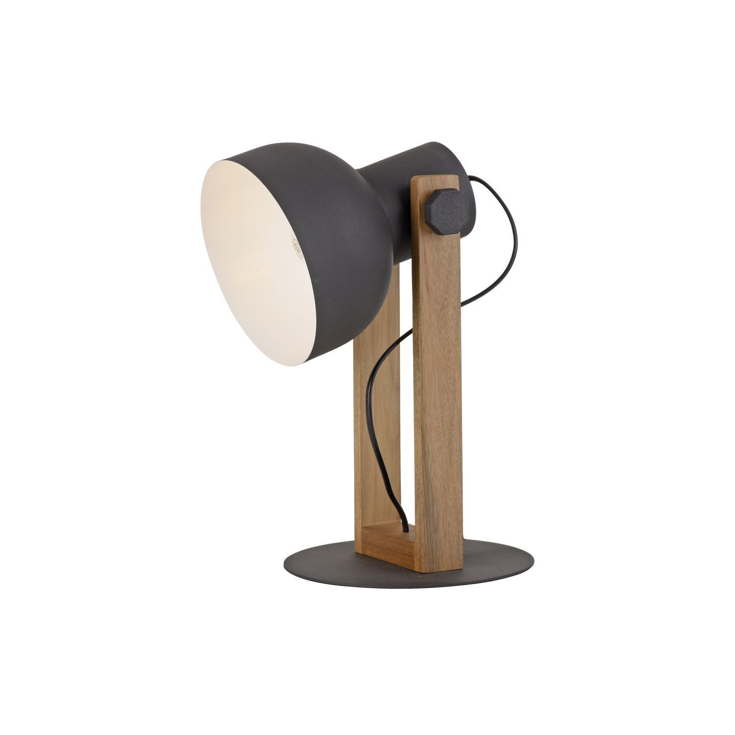 Flexible Tischlampe Holz Metall E27 45 cm Industrial
