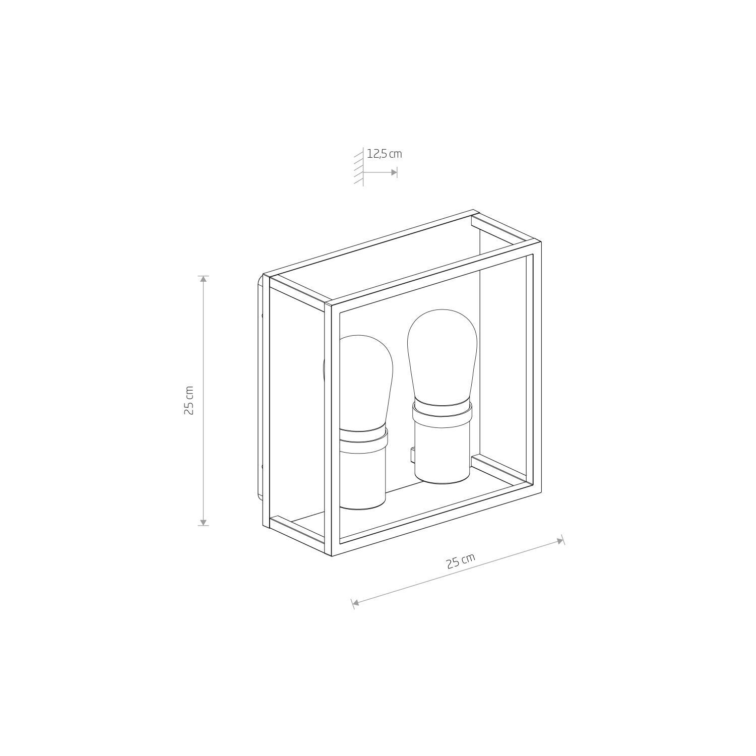 Wandleuchte außen 2-flammig IP54 Graphit E14 Glas Aluminium