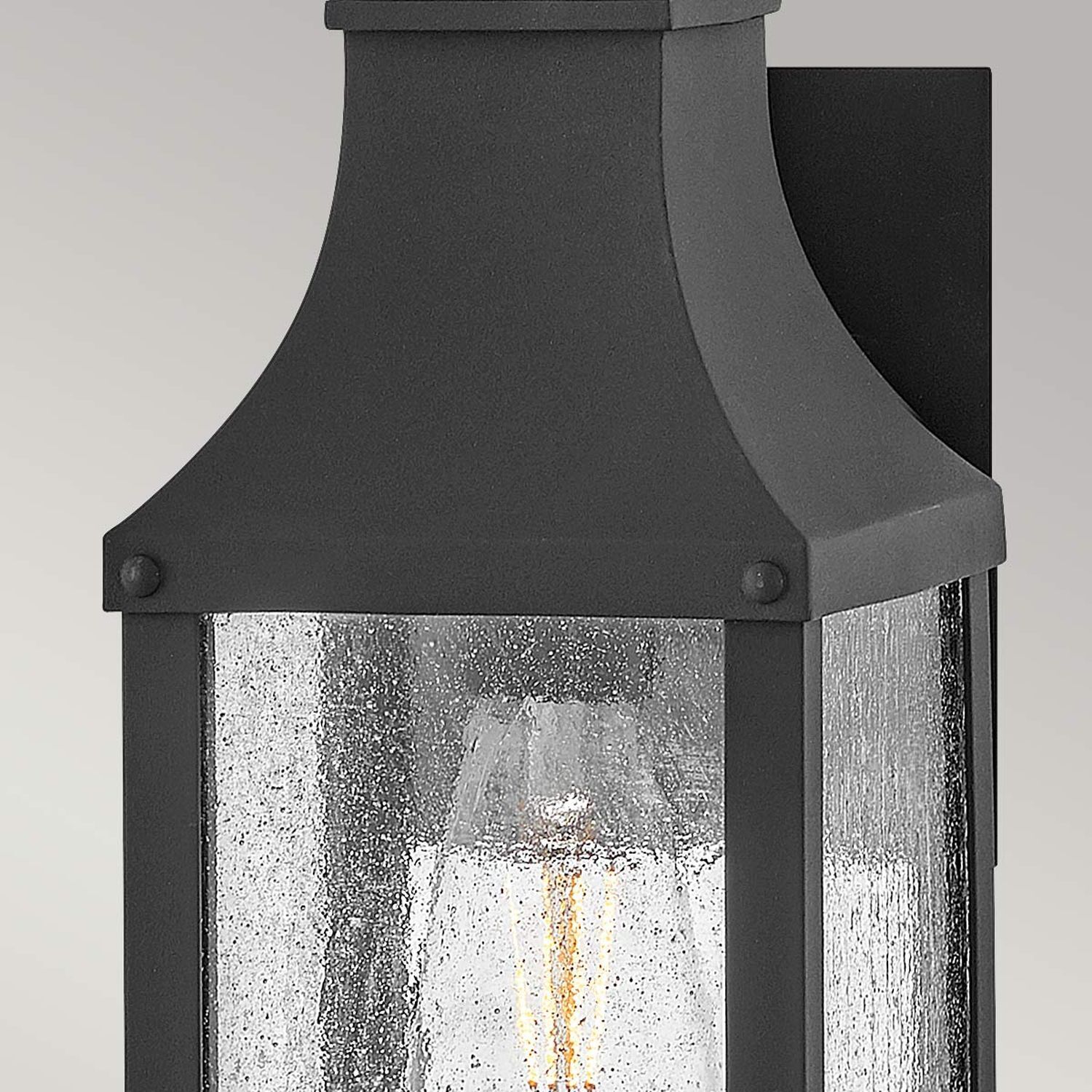 Wandleuchte außen Schwarz antik Regenglas E27 IP44 Vintage