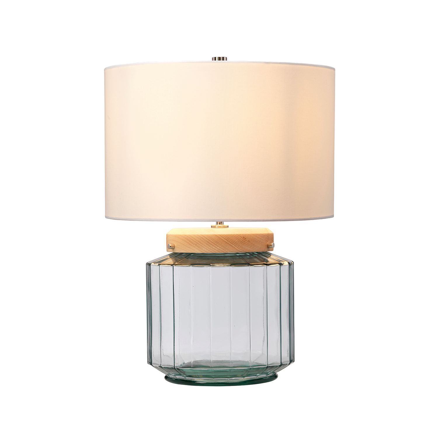 Tischlampe Glas Stoff Retro Design 51 cm hoch LADINA